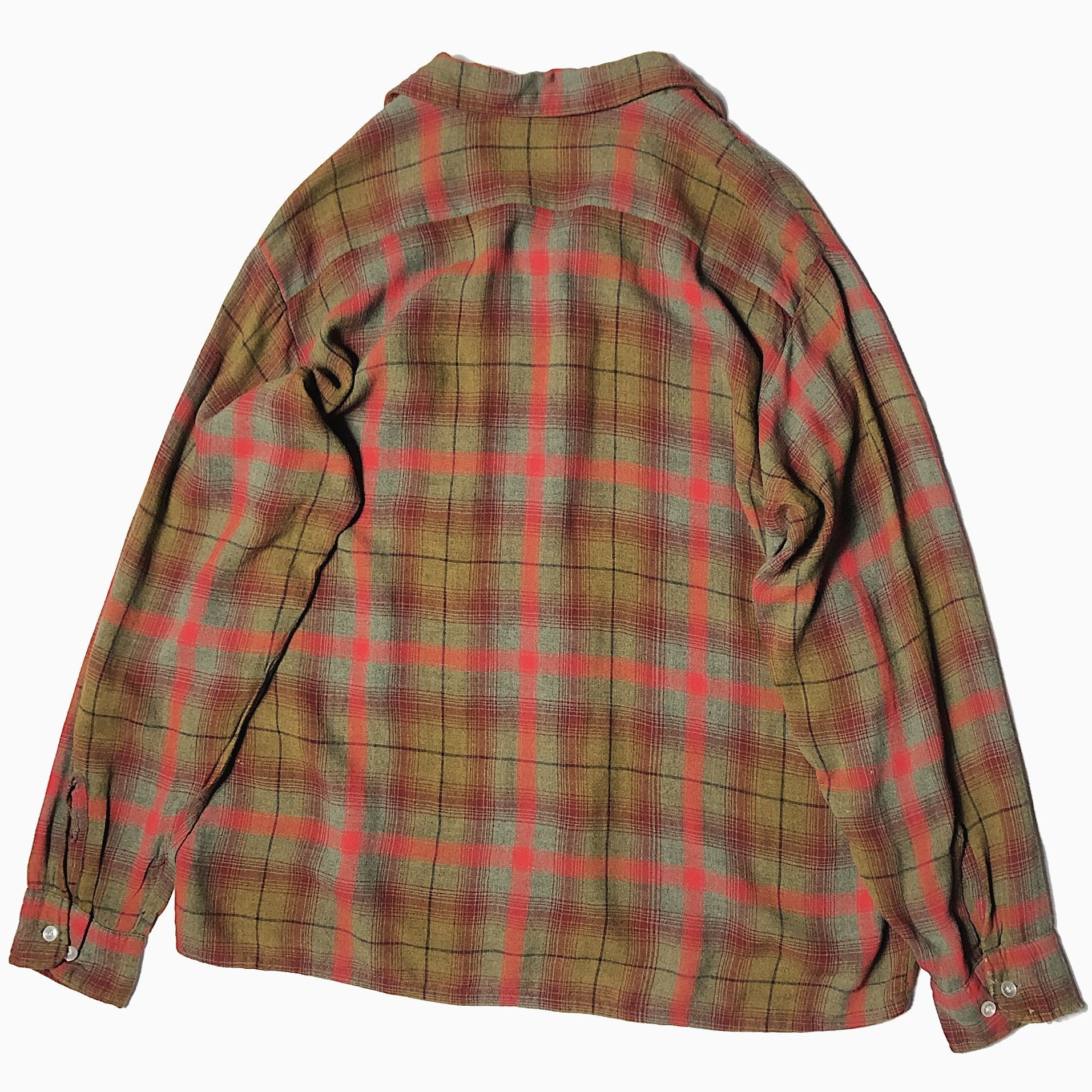 Vintage 60's【BRENT】Ombre Check Rayon Shirt の画像 2