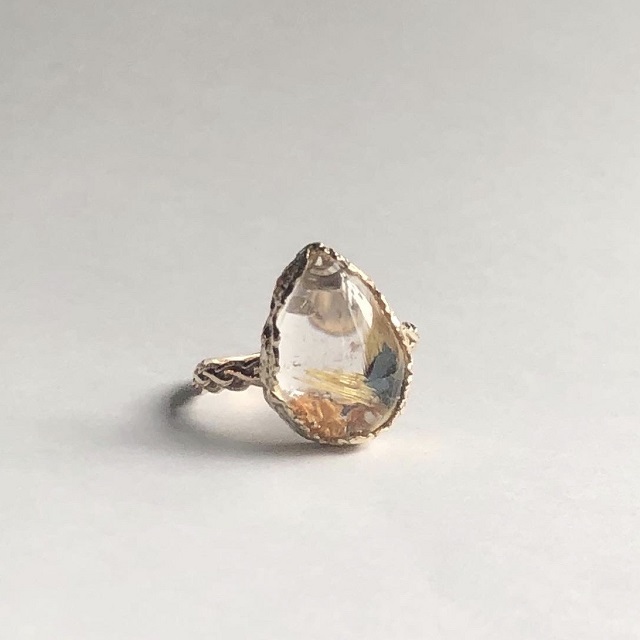1点物 K10リング サンフラワールチルクォーツ Curva Y Ruri Jewelry Salon Atelier
