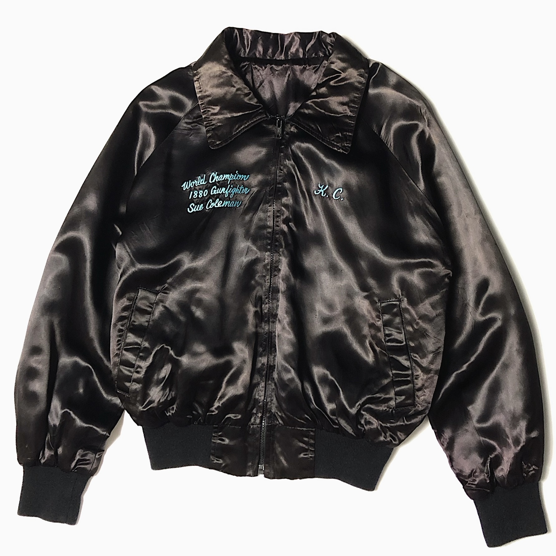 Vintage 80〜90's "1880 GUNFIGHTERS ASSOC." Satin Jacket の画像 2