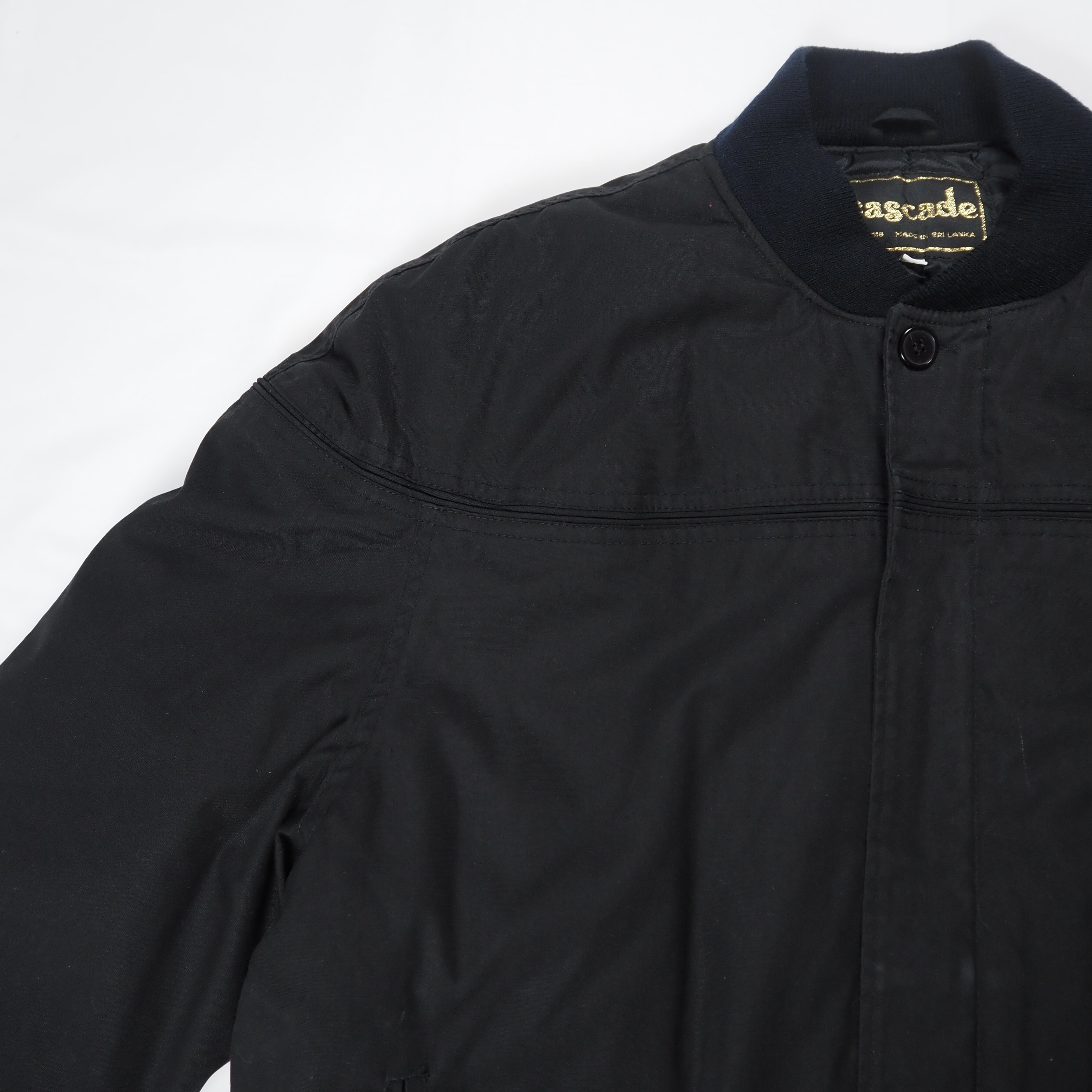 80’s-90’s Cascade ダービータイプ ジャケット ブラック Lサイズ 中綿入り の画像 4