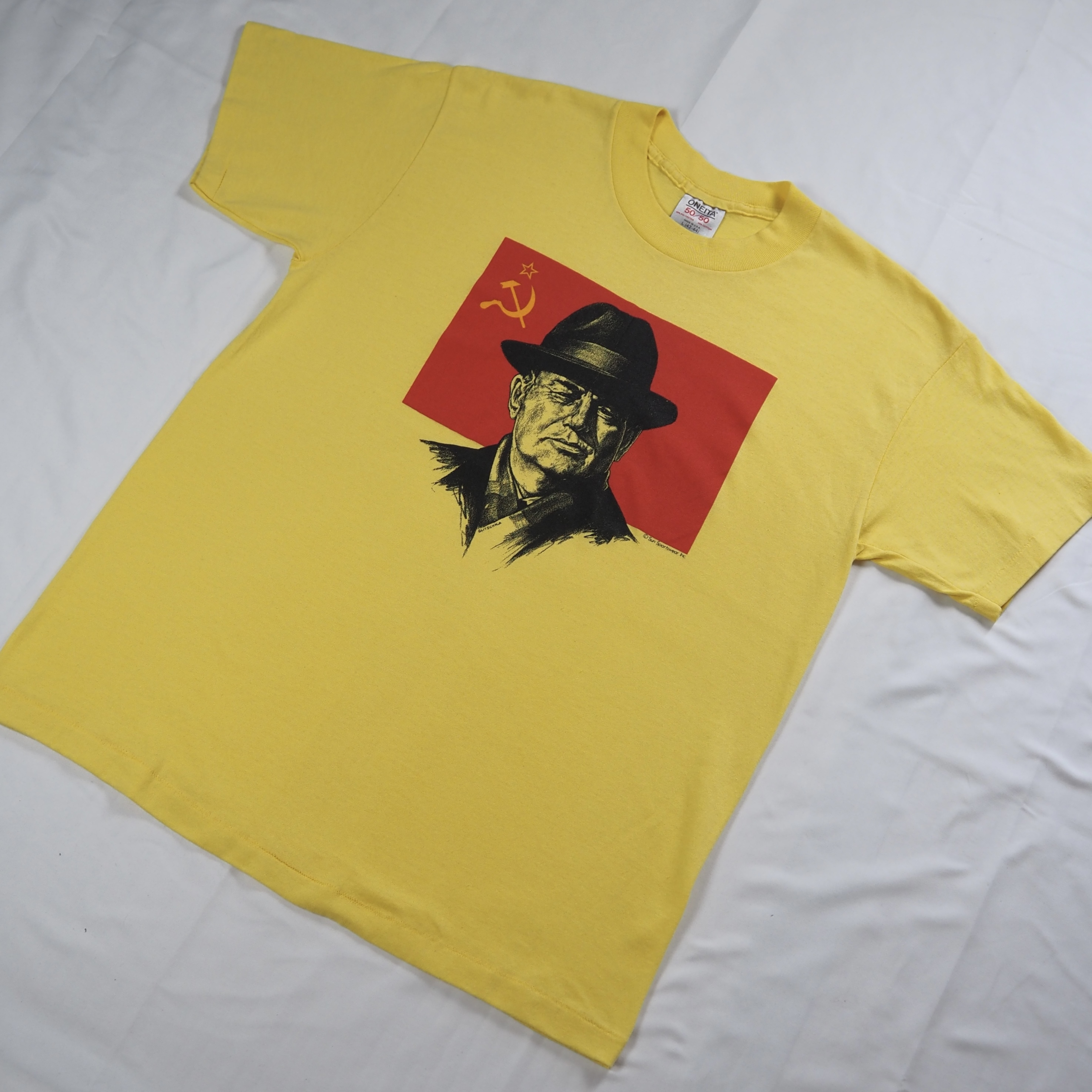 90’s ゴルバチョフTシャツ 共産主義 Lサイズ イエロー の画像 2