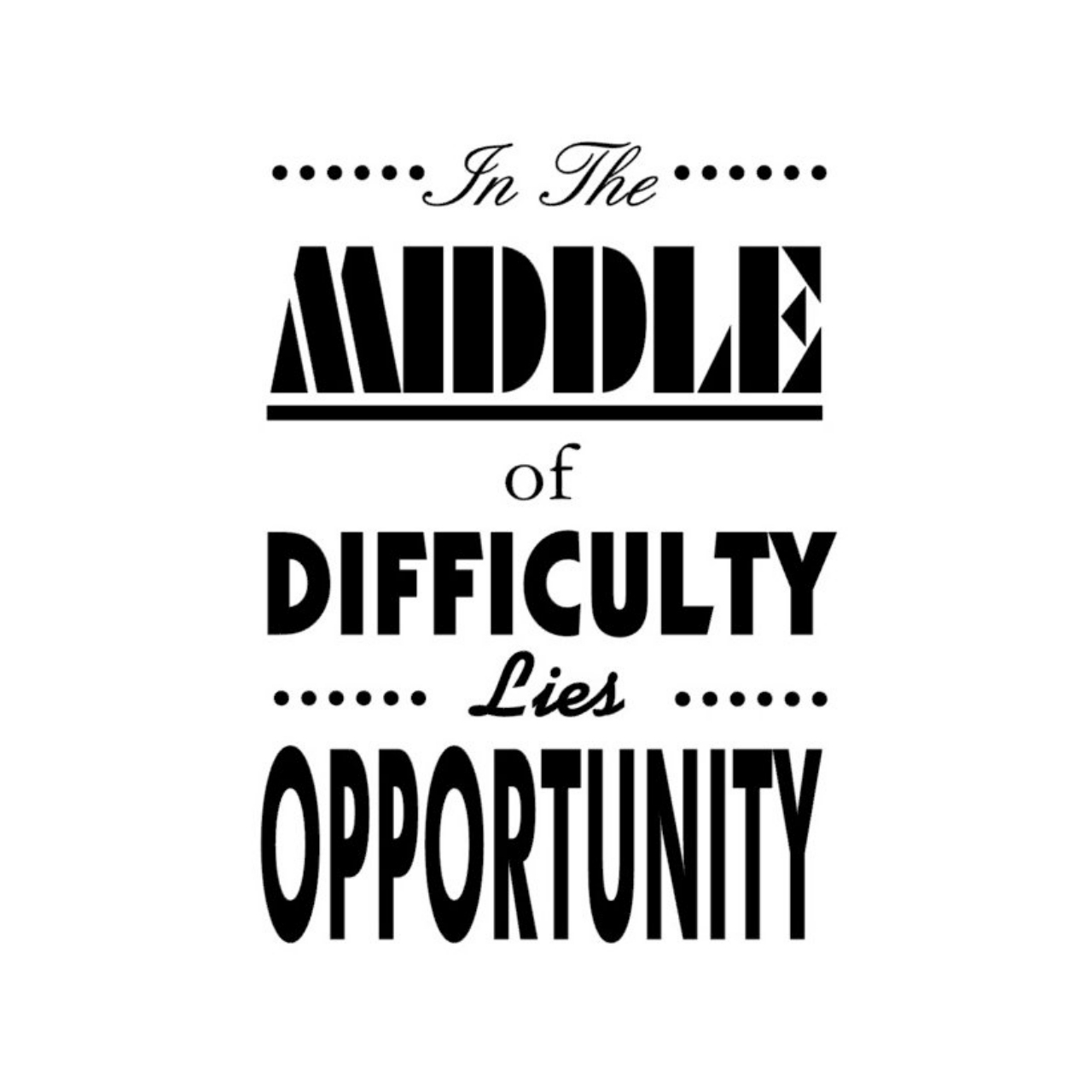 アインシュタイン 名言 In The Middle Of Difficulty Lies Opportunity ウォールステッカー 黒 光沢 Iby アイバイ ウォールステッカー 通販