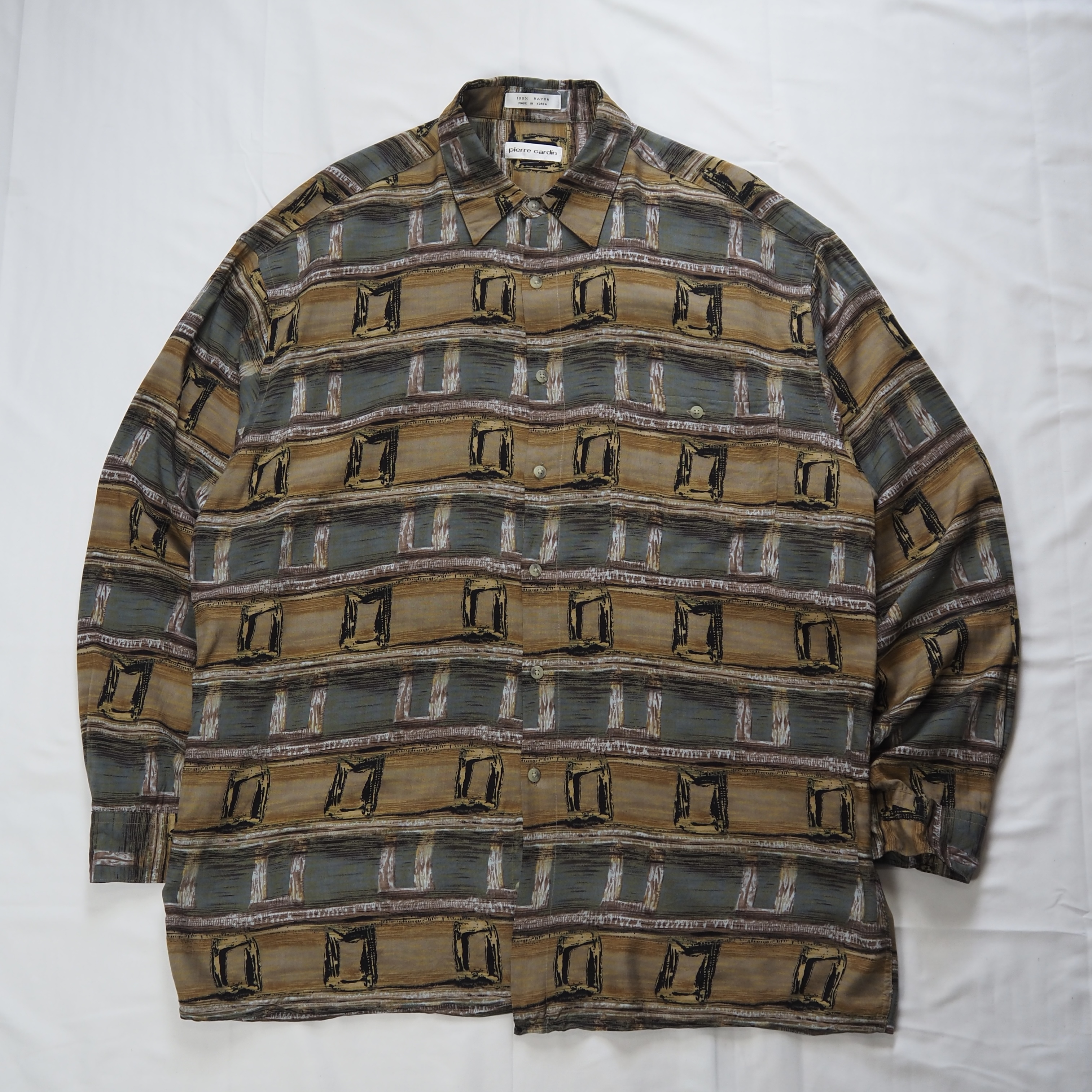 00’s Pierre Cardin 長袖レーヨンシャツ