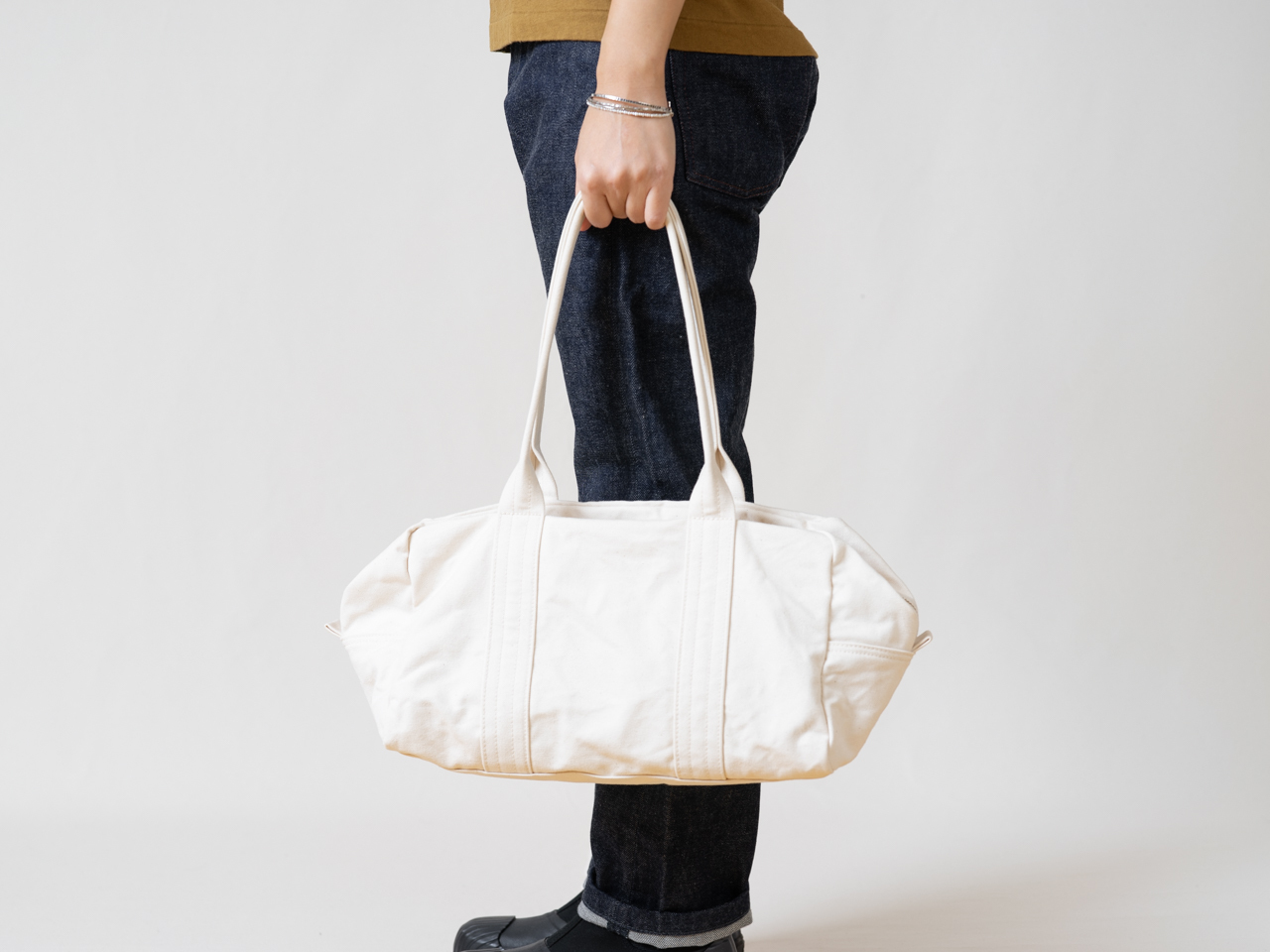 受注製作 帆布のボストンバッグs 生成り Fuku Online Store