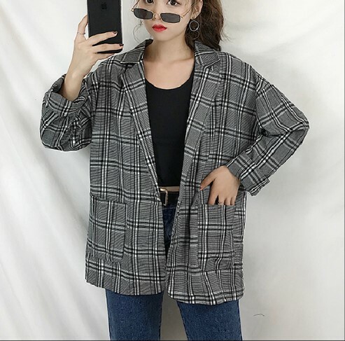 デカジャケ 春 夏 春夏 アウター レディース ジャケット コート 薄手 チェック グレンチェック 裏無し 裏地無し レディースジャケット プチプラ レディースファッション通販 Yboueki
