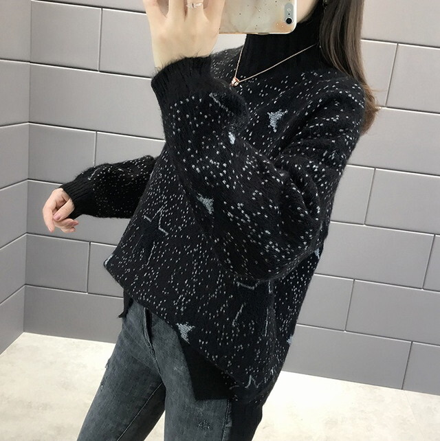 ニット レディース ニット セーター タートルネック ニット レディース レディース ニット長袖 星柄ニット 原宿系 大人可愛い 大人カジュアル オーバーサイズニット 春 秋 冬 代 30代 40代 5色 P6419 Kirari きらり