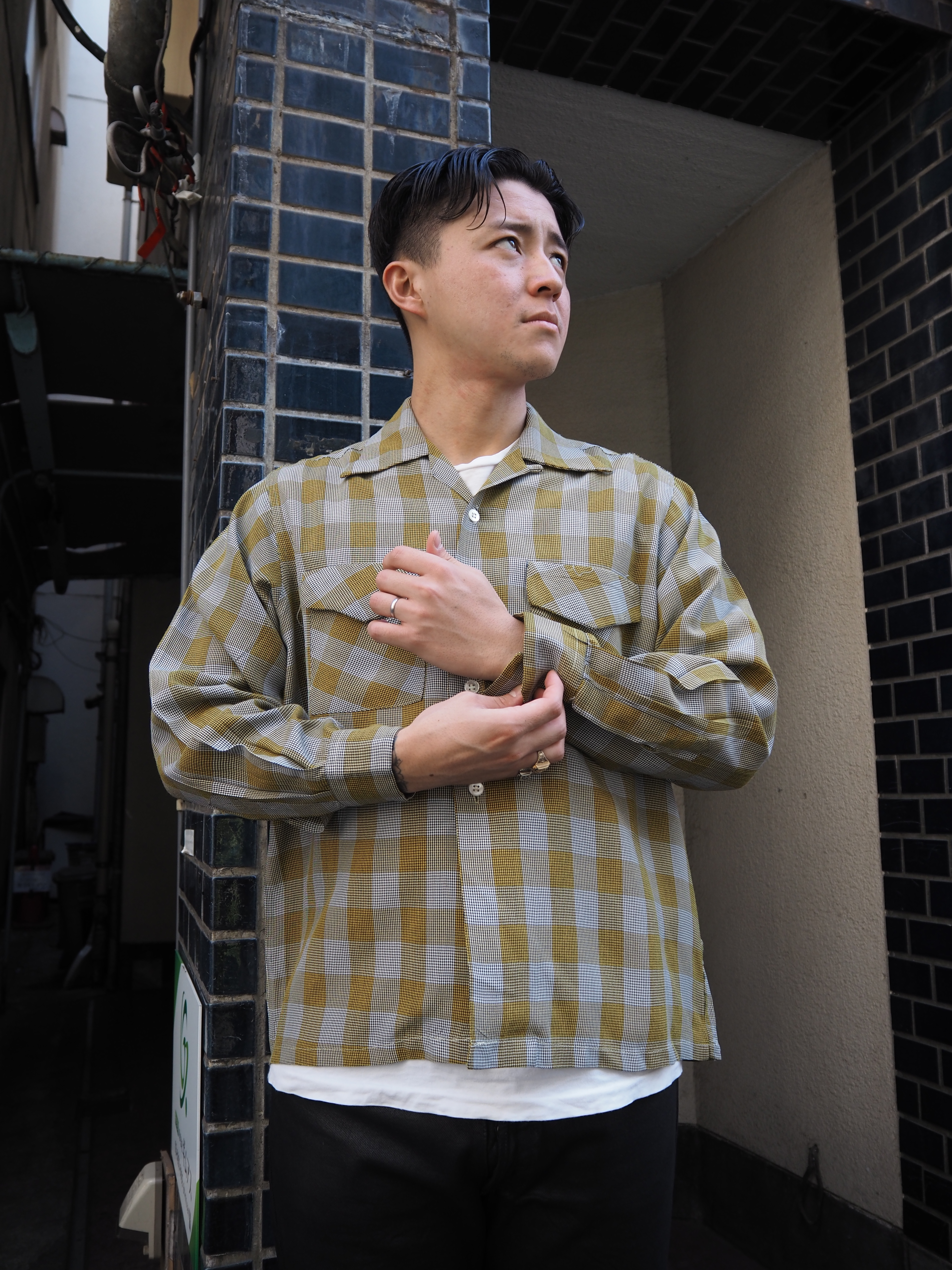 50’s Bill Stern レーヨンシャツ イエロー×ブラック の画像 3
