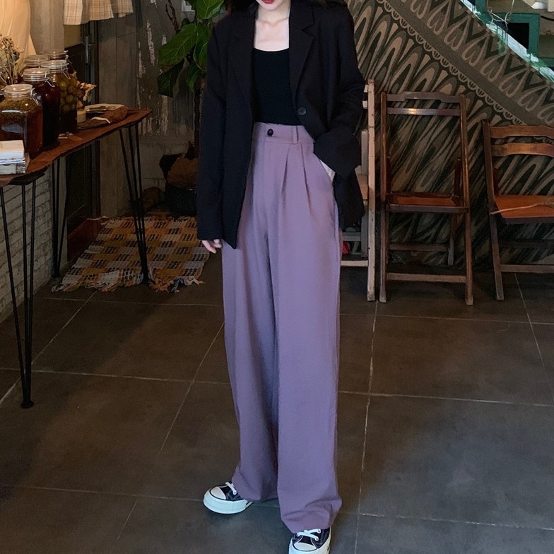 送料無料 ストレートパンツ カジュアル ルーズパンツ スーツパンツ スラックス 春 秋 ハイウエスト ロングボトム カラーボトム レディース ゆったり 体型カバー シンプル カジュアル 大人っぽい シック おしゃれ 着回し お仕事 通勤 通学 オフィス タウン デイリー