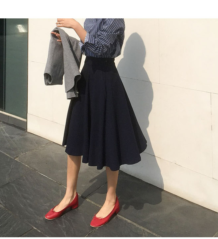 ミモレ丈 フレアスカート 膝下スカート ひざ下丈 Aラインスカート ハイウエストスカート レディース 韓国 オルチャン ファッション 春服 夏服 秋服 冬服 レディース 韓国服 風 レディース ファッション カジュアル 大人可愛い シンプル ウエストゴム デート 通勤 オフィス