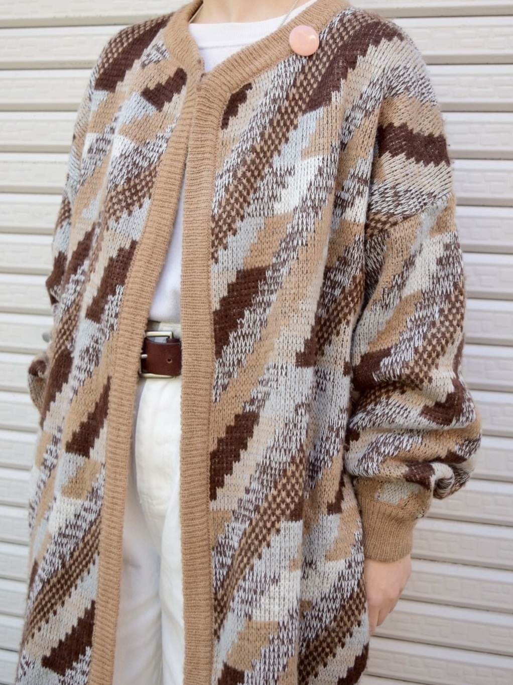 Vintage pattern knit coat の画像 3