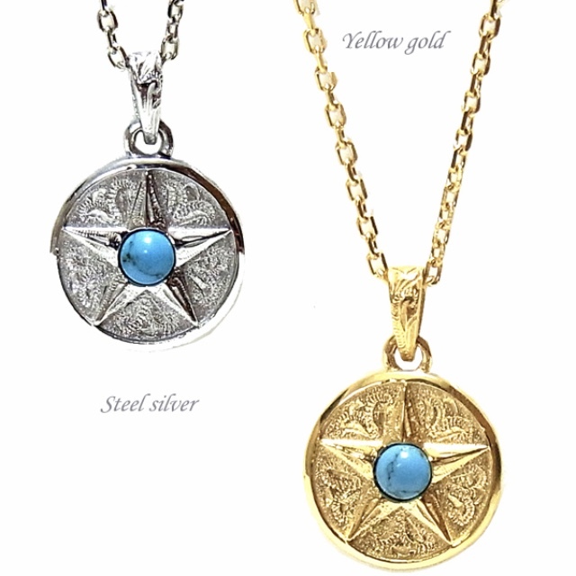 ハワイアンジュエリー ターコイズ ネックレス 星 スター コイン 石 サージカルステンレス ロンハーマン Rvca Blackculture