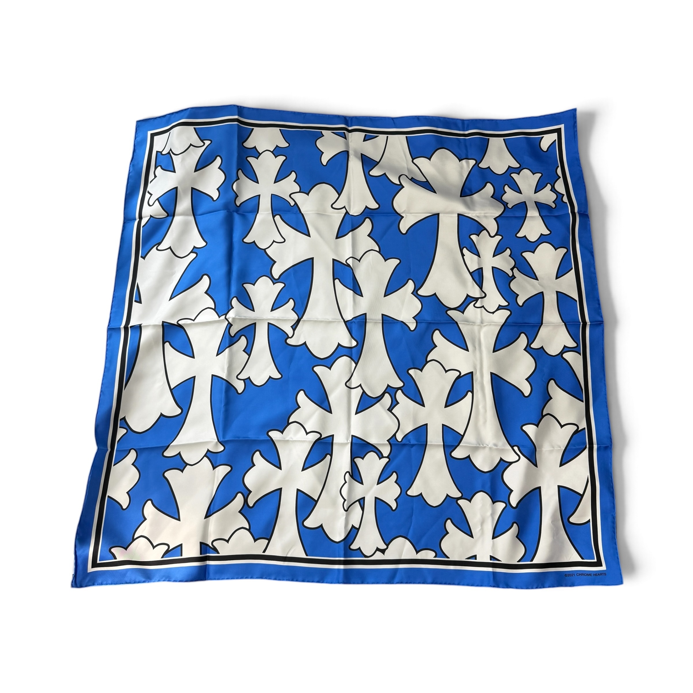 【CHROME HEARTS】クロムハーツ “CEMETERY CROSS PRINT” 20’s シルクスカーフ
