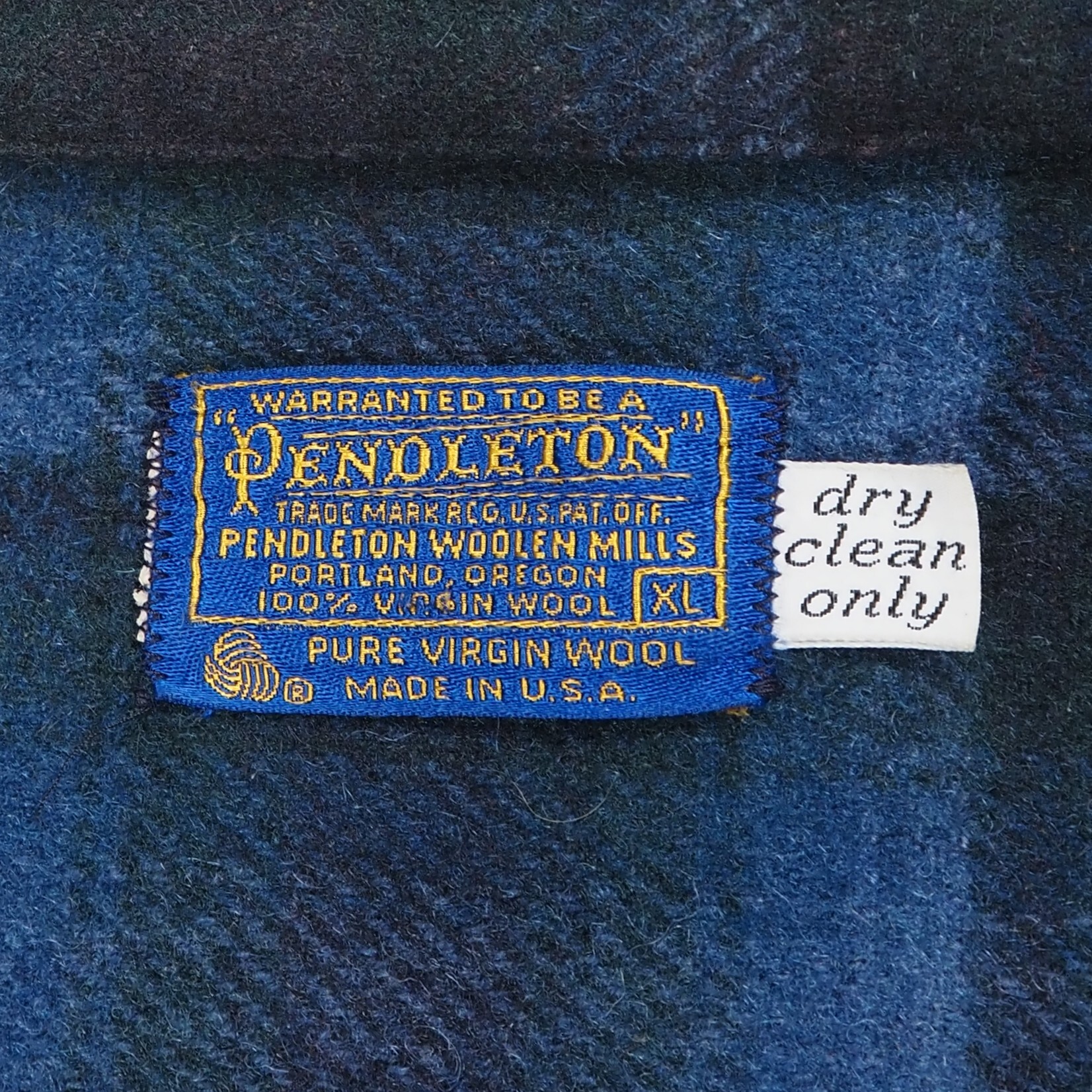 【9/23 20:00入荷】60's-70's Pendleton ウールジャケット ブルー×ブラック オンブレチェック の画像 9
