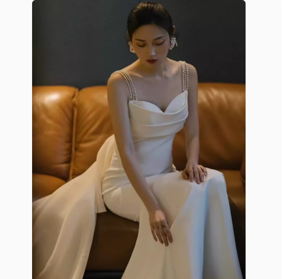 ドレス ワンピース ウェディング パーティー 結婚式 二次会 披露宴 演奏会 発表会 ステージ フォーマル 衣装 演劇 クラブ マキシ ノースリーブ マーメイド スレンダー タイト 細身 セミフレア
