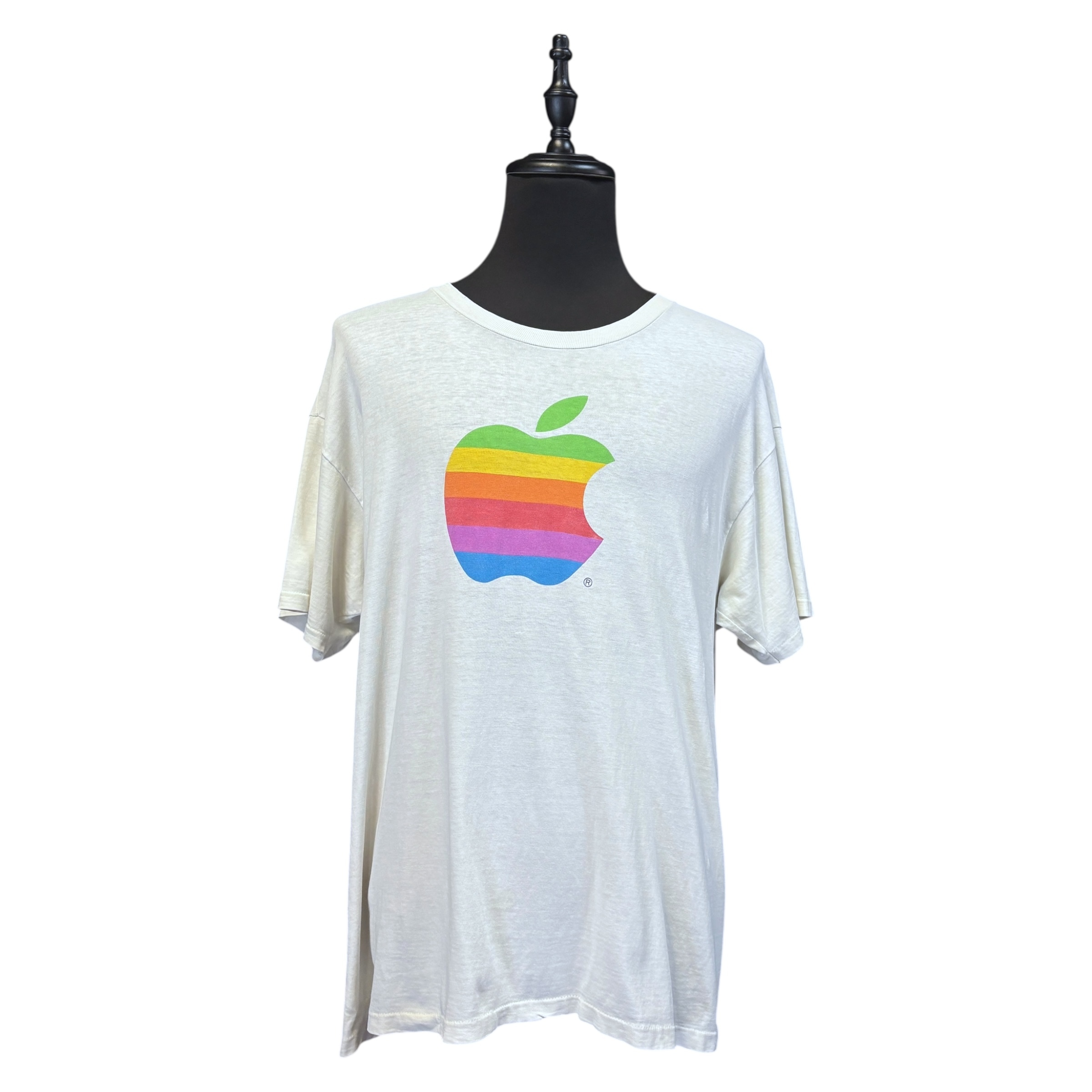 【APPLE】アップル 旧ロゴ（レインボー） The Mac Zone Tシャツ XL