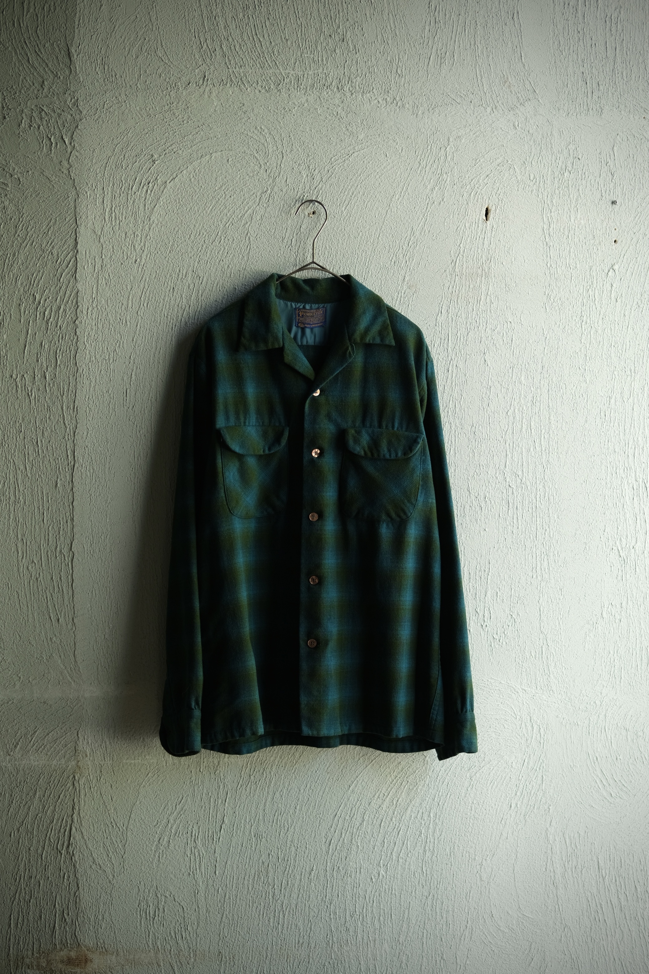 Utah/70's "PENDLETON" ombre check shirt