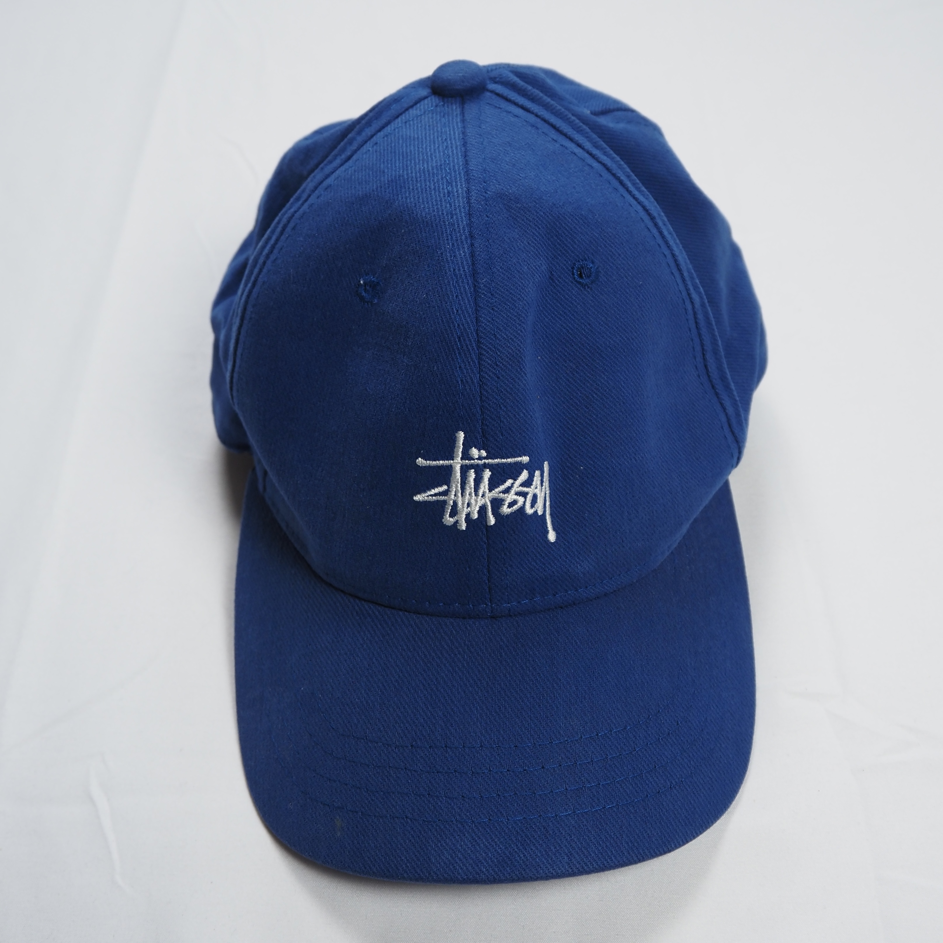 90’s OLD STUSSY 紺タグ キャップ ブルー M-XL の画像 2
