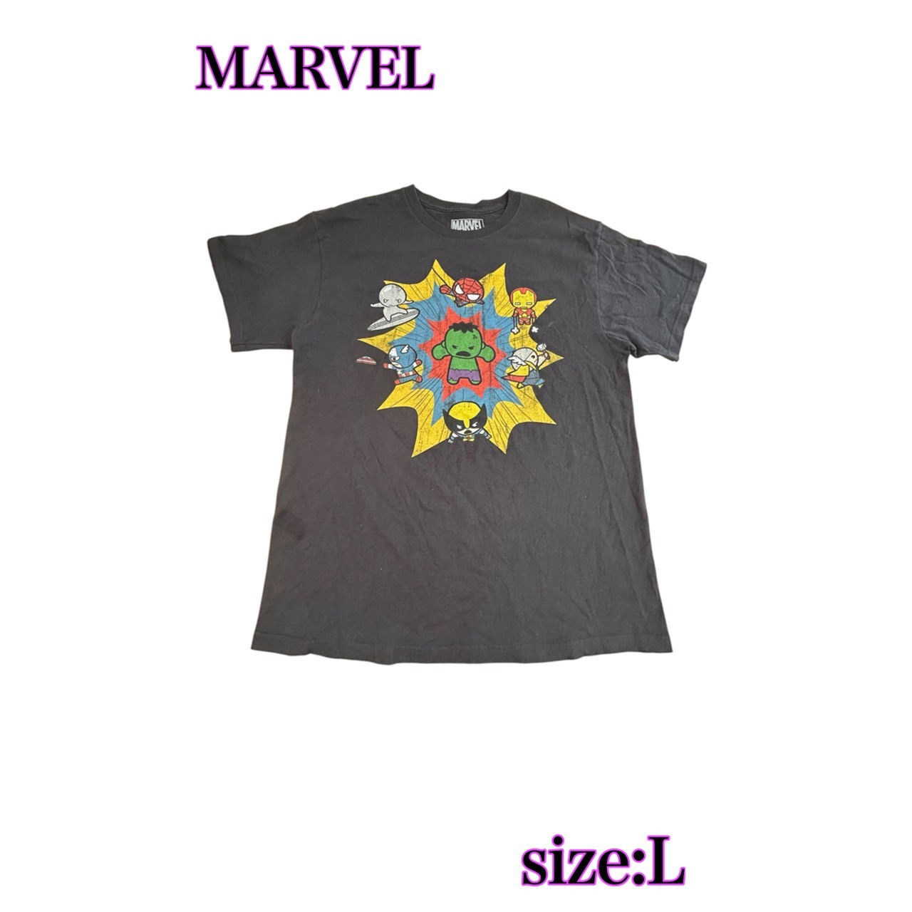 MARVEL マーベル  イラスト ハルク スパイダーマン US古着