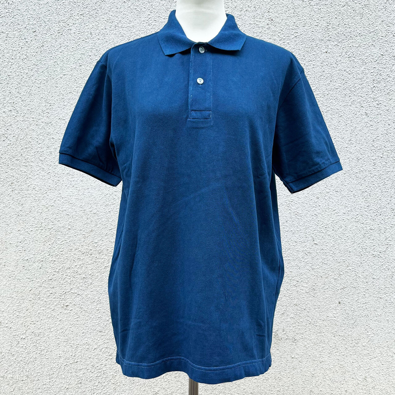 藍染ポロシャツ-紺無地-Lサイズ-結の杜