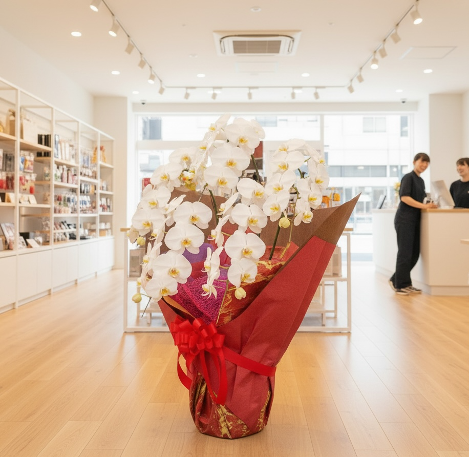 胡蝶蘭｜新築｜開店｜開業｜開店祝い｜開業祝い｜開院祝い｜就任祝い ｜ 胡蝶蘭白 2Lサイズ5本たち