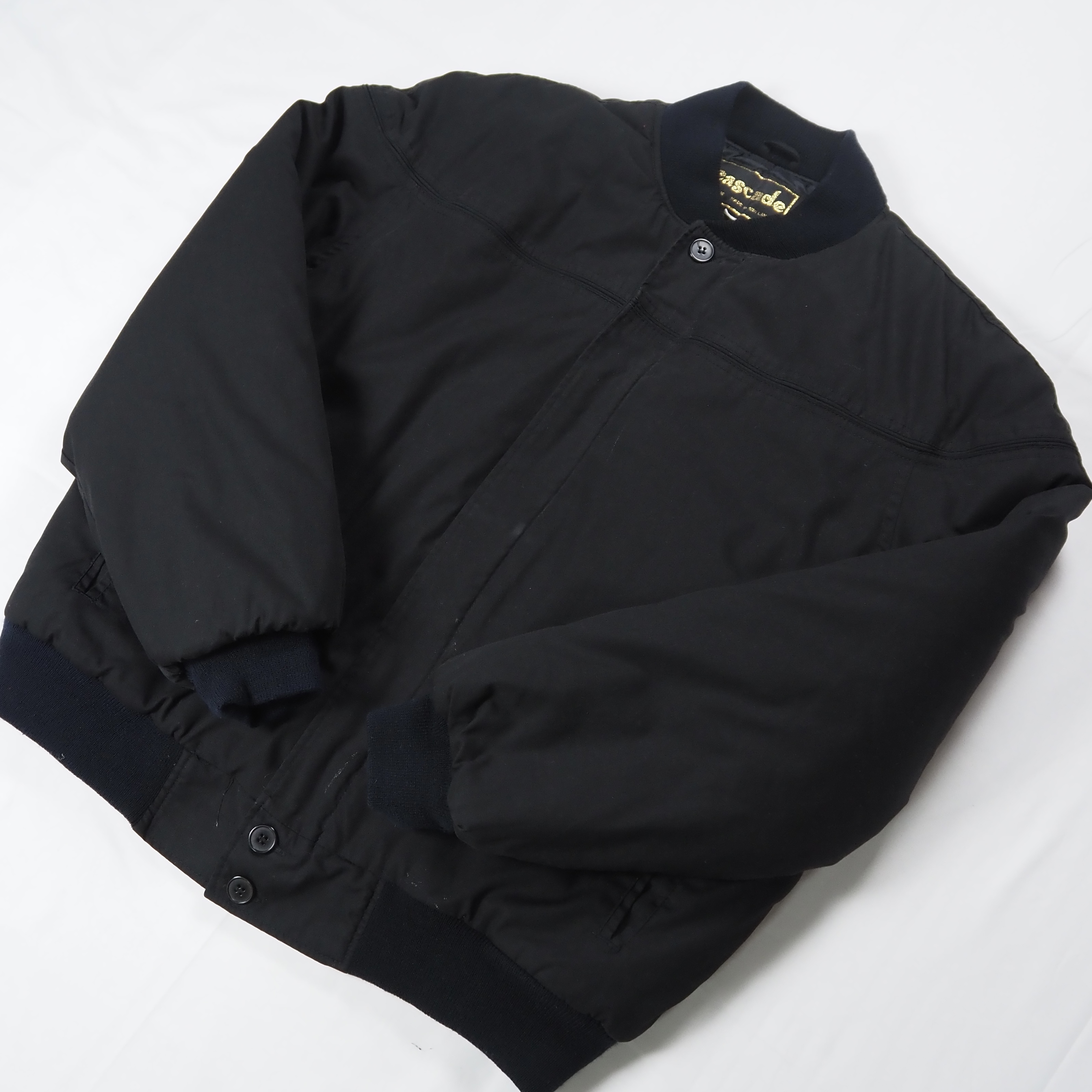 80’s-90’s Cascade ダービータイプ ジャケット ブラック Lサイズ 中綿入り の画像 2