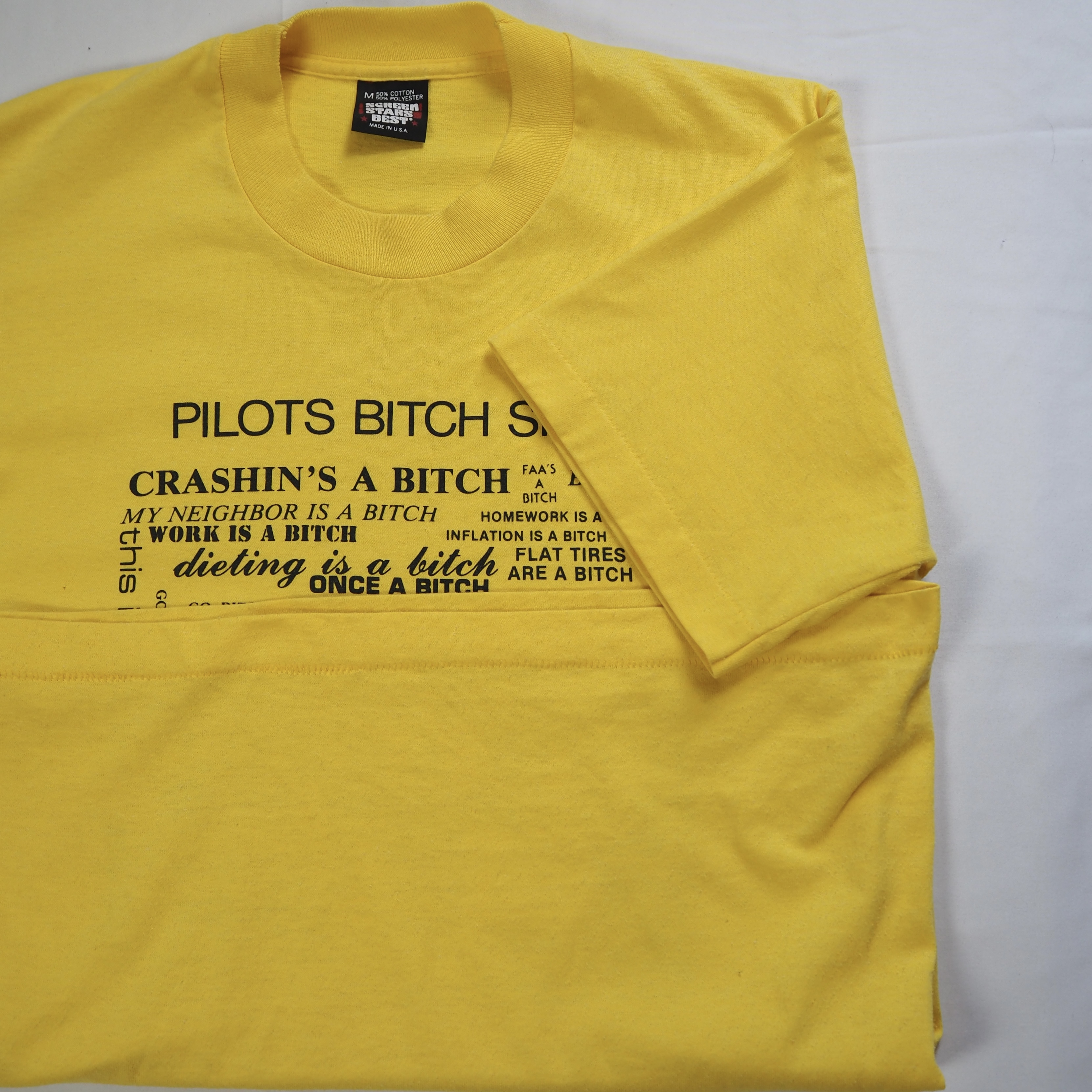 90’s スクリーンスターズ ビッチTシャツ イエロー Mサイズ の画像 10