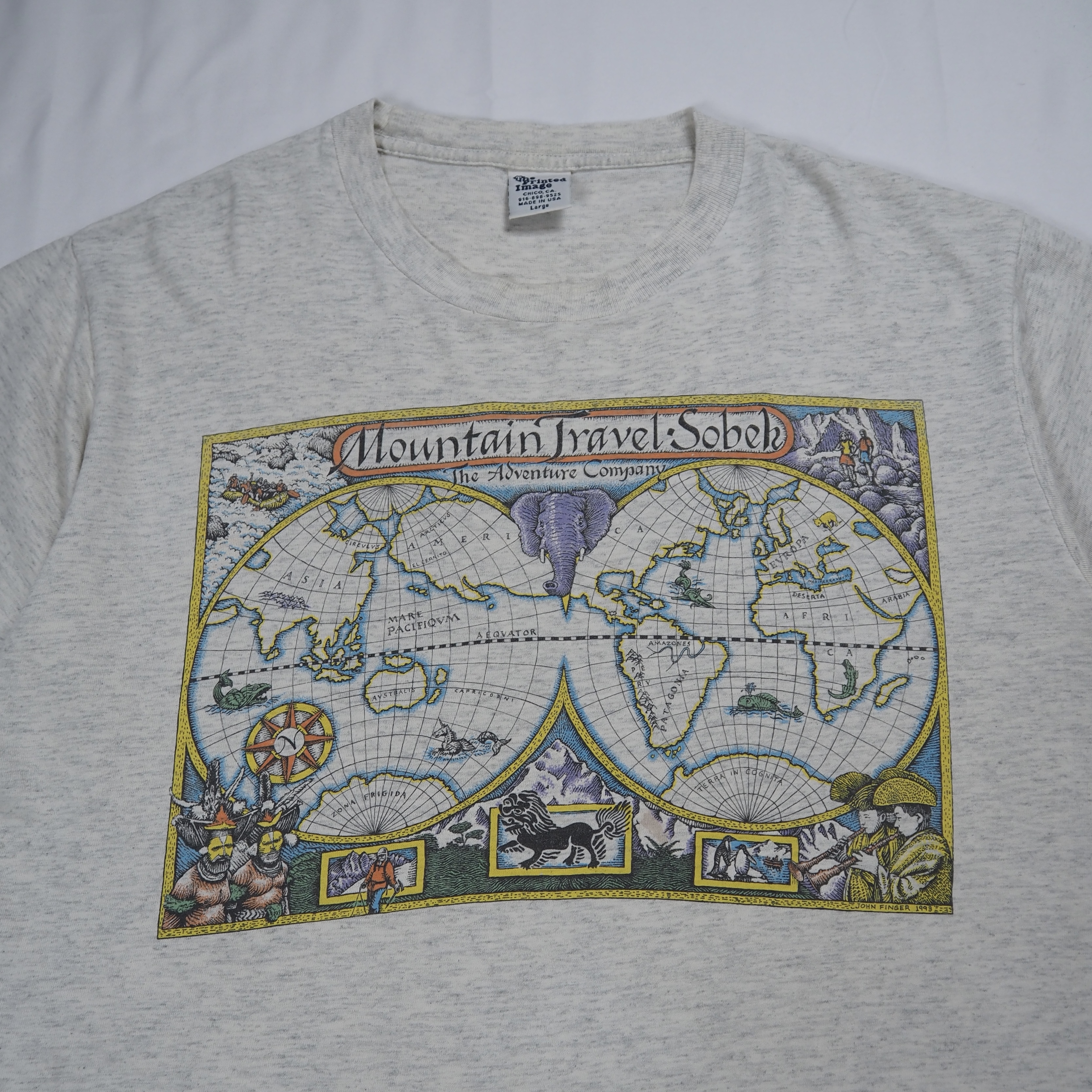 90’s 世界地図Tシャツ グレー アメリカ製 の画像 5