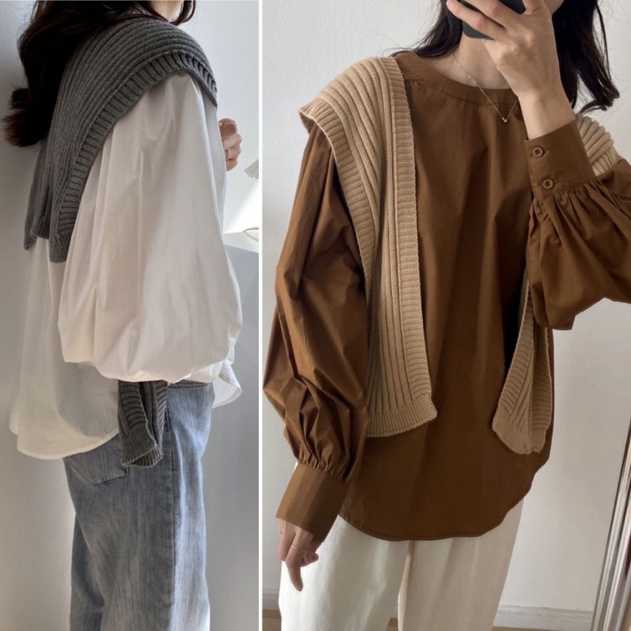 即納 ボリュームスリーブ ランタン袖 ギャザー丸首ブラウス Ts 03 She S Closet 即納 ボリュームスリーブ ランタン袖 ギャザー丸首ブラウス Ts 03 She S Closet