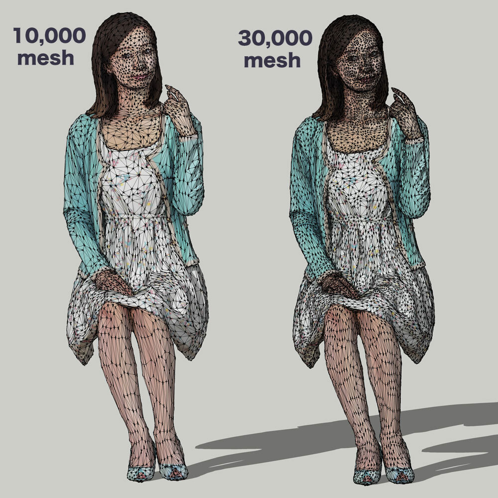 無料SketchUp素材 ポーズド3D人物モデル Free_091_Aya - 画像2