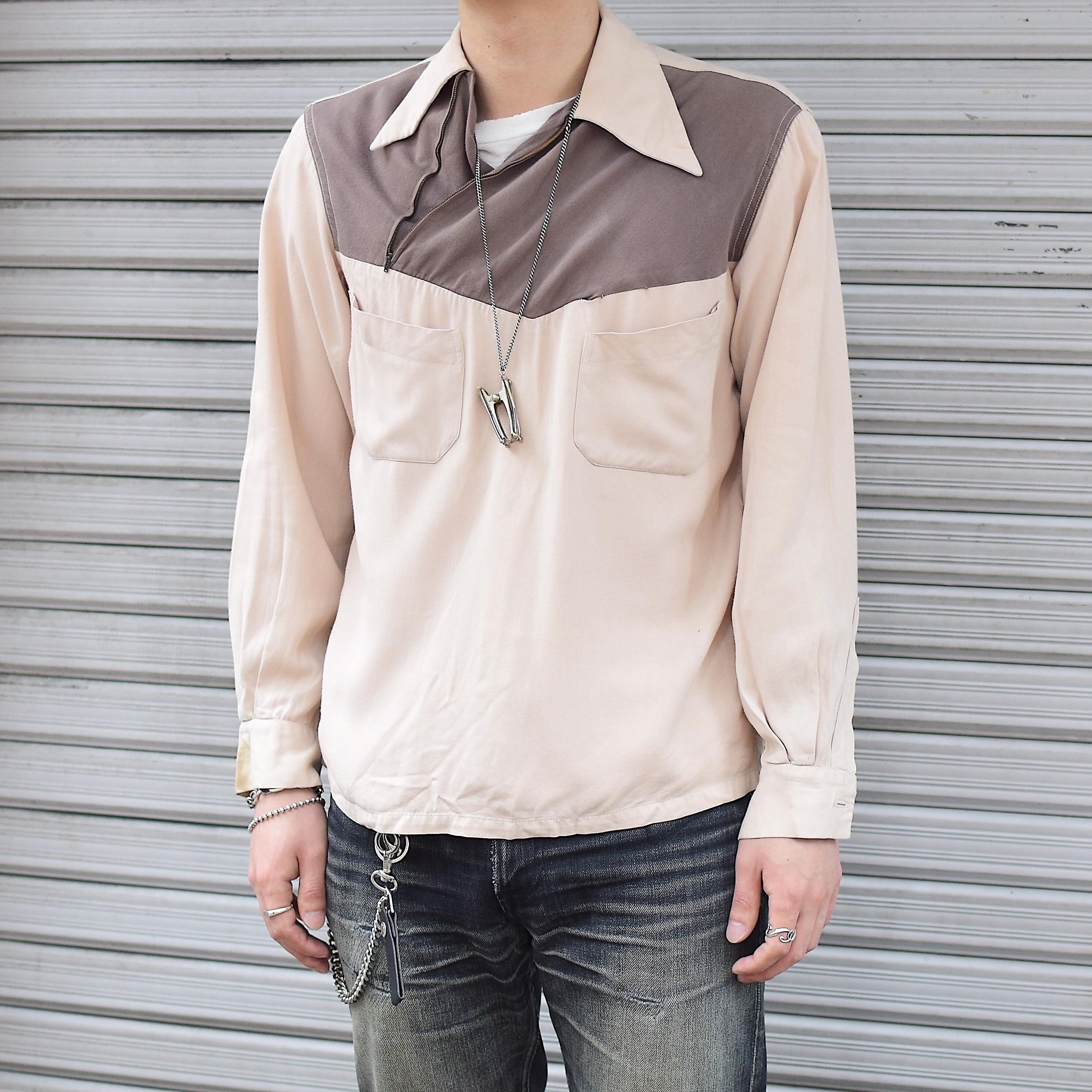 Vintage 40〜50's【MADE IN California】Pullover Rayon Shirt の画像 3