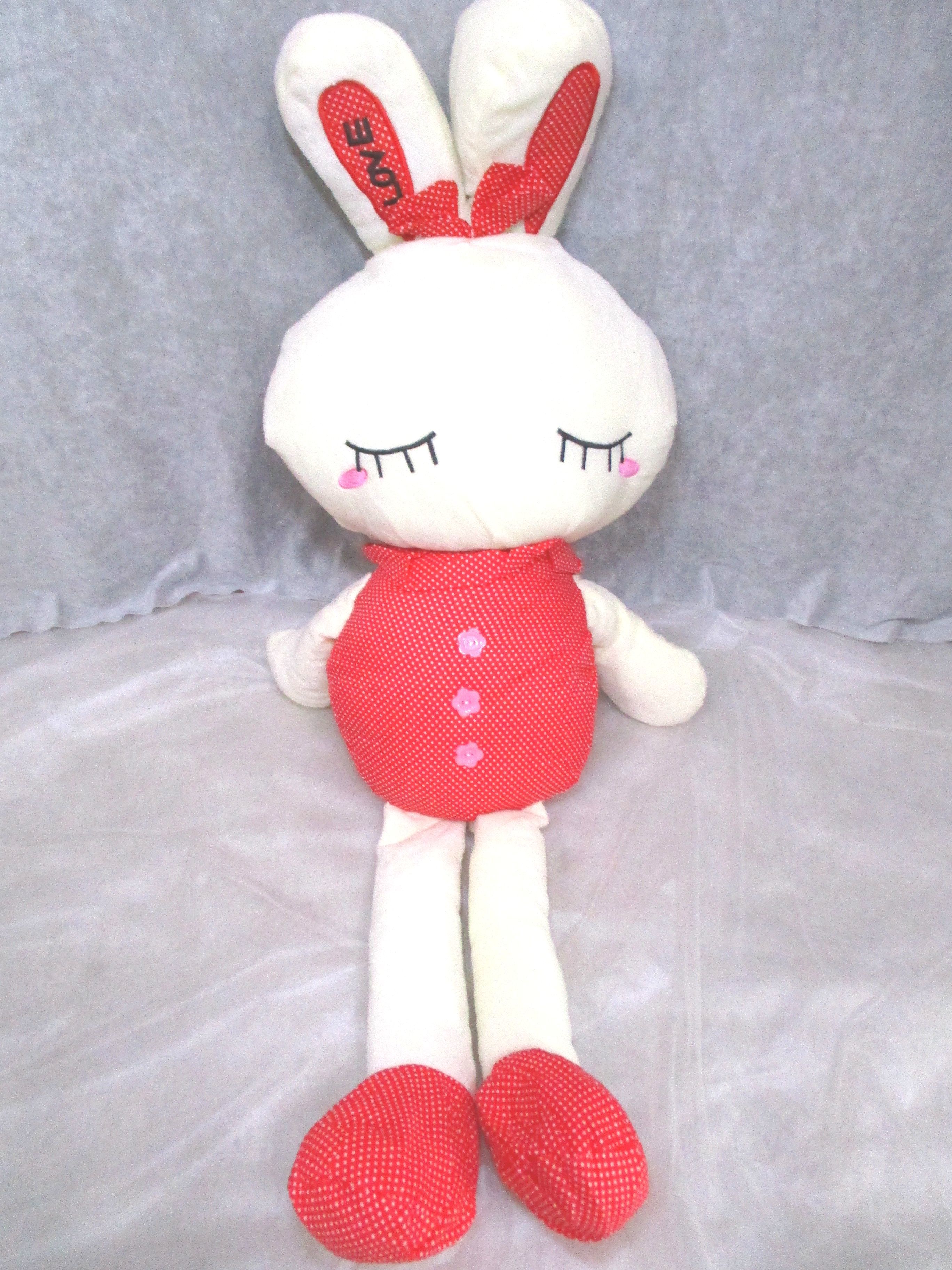 Love水玉うさぎぬいぐるみ100cm 単体 赤orディープピンク うさぎ雑貨店 うさぎもかど Love水玉うさぎぬいぐるみ100cm 単体 赤orディープピンク うさぎ雑貨店 うさぎもかど