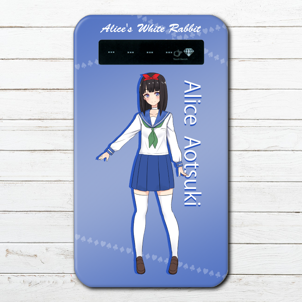 モバイルバッテリー おすすめ Iphone Android セーラー服 かわいい 可愛い アニメ柄 スマホ 充電器 タイトル アリうさプロジェクト アリス 蒼月 亜莉守 おしゃれでかわいいiphoneケース スマホケース Tシャツ かっこいいイラストのクリエイターグッズ販売 雑貨