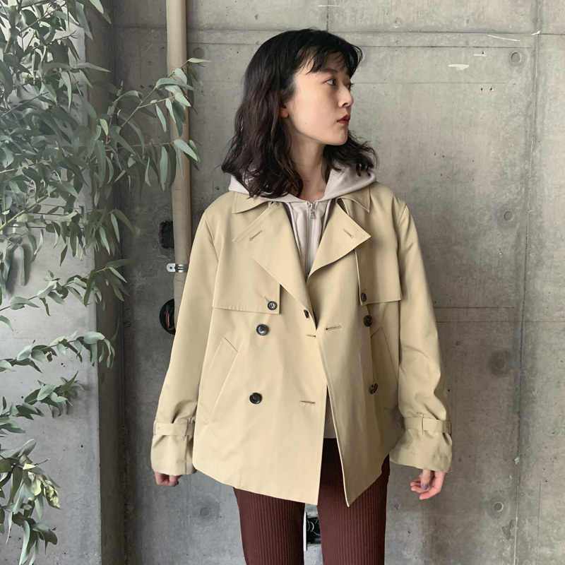 beige coat short