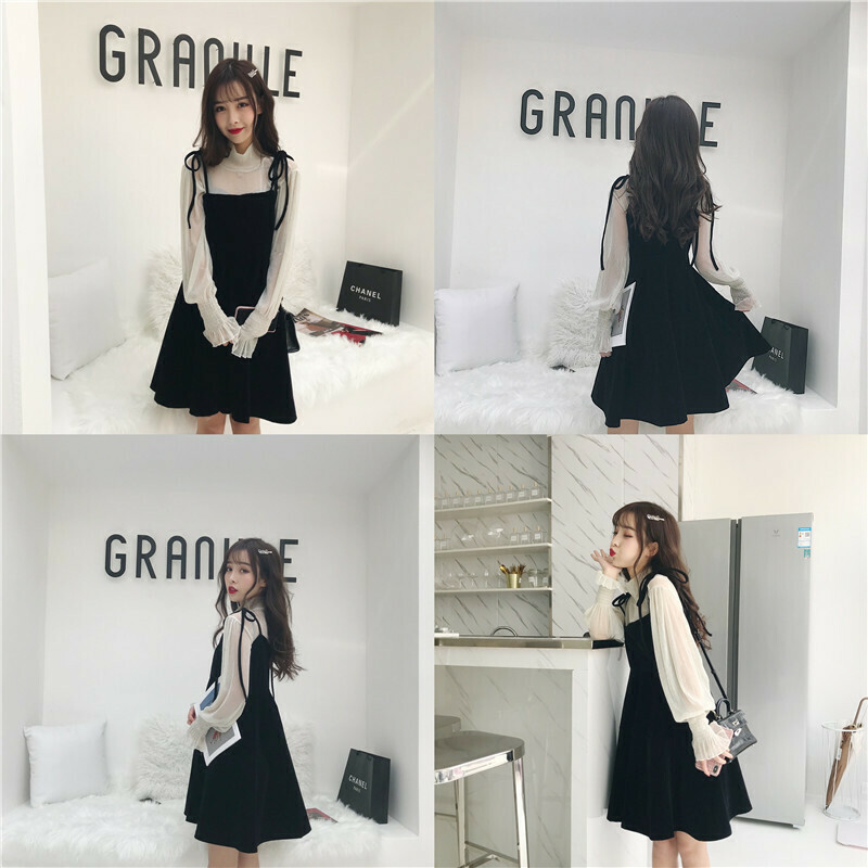 モノトーンガーリーワンピース 韓国レディースファッション 通販 Unique Factor ユニークファクター