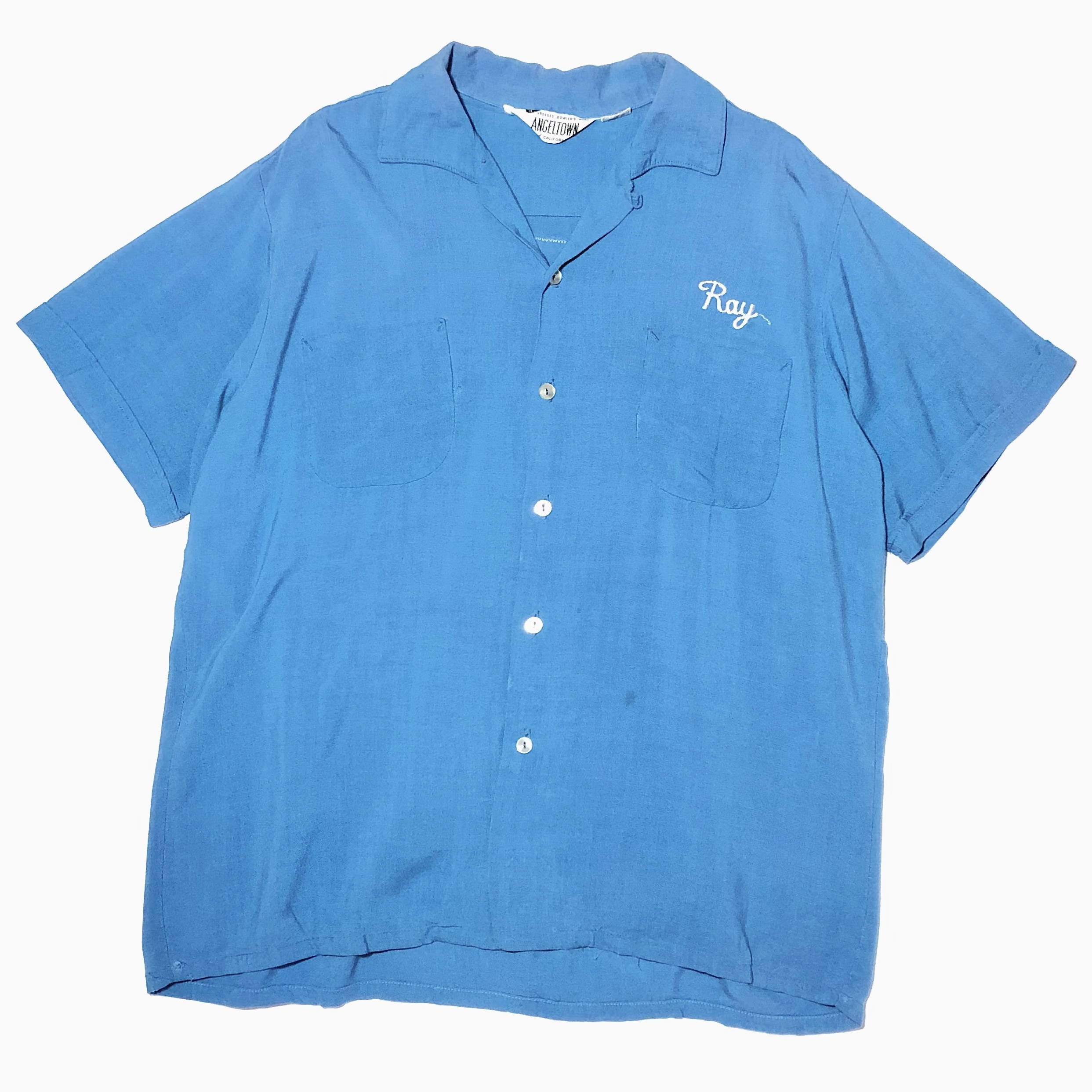 Vintage 60's【ANGELTOWN】"RAY HAS THE BEST BALLS!" Rayon Bowling Shirt の画像 2
