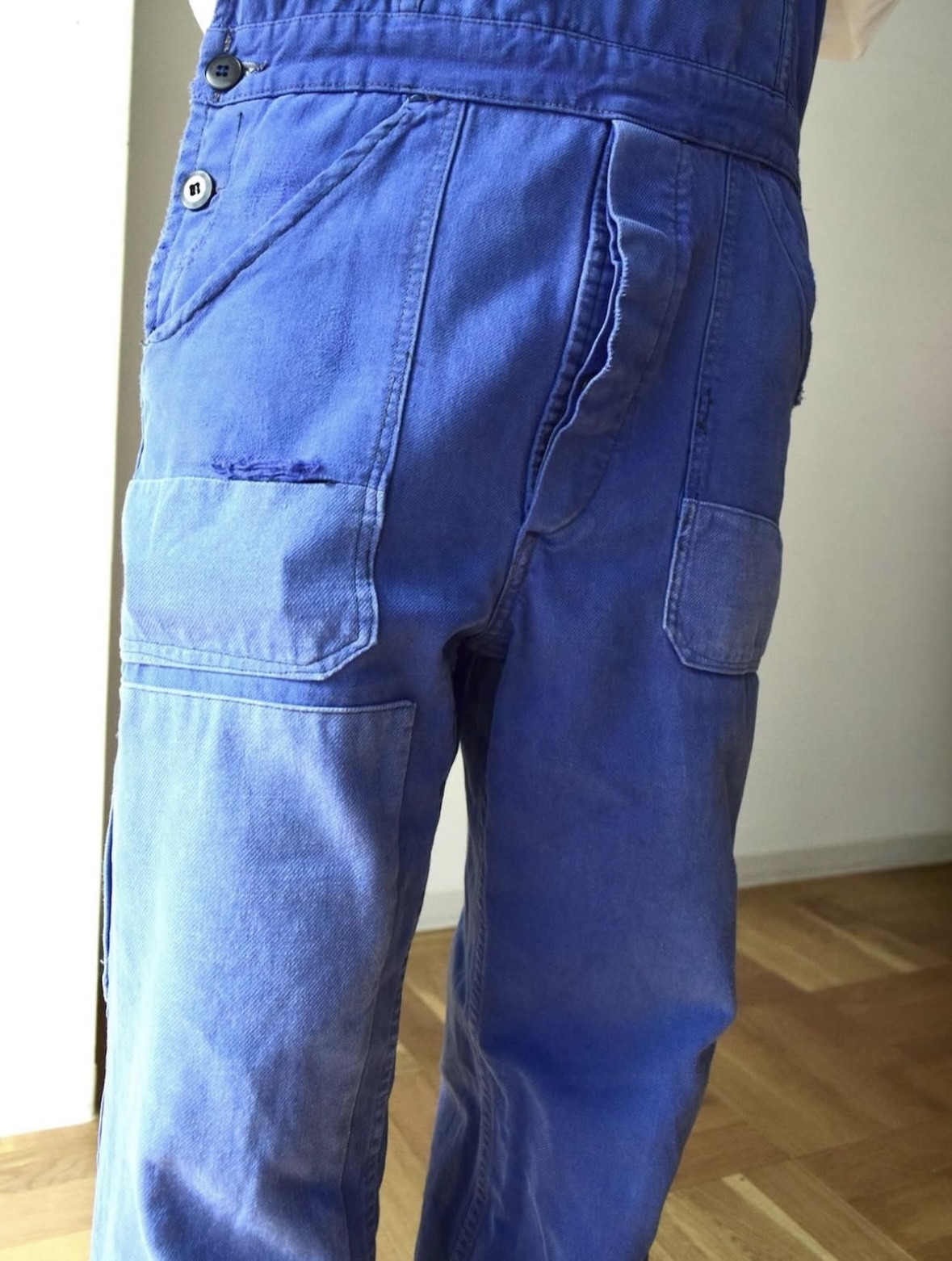 〜1960’s French work cotton twill overall の画像 7