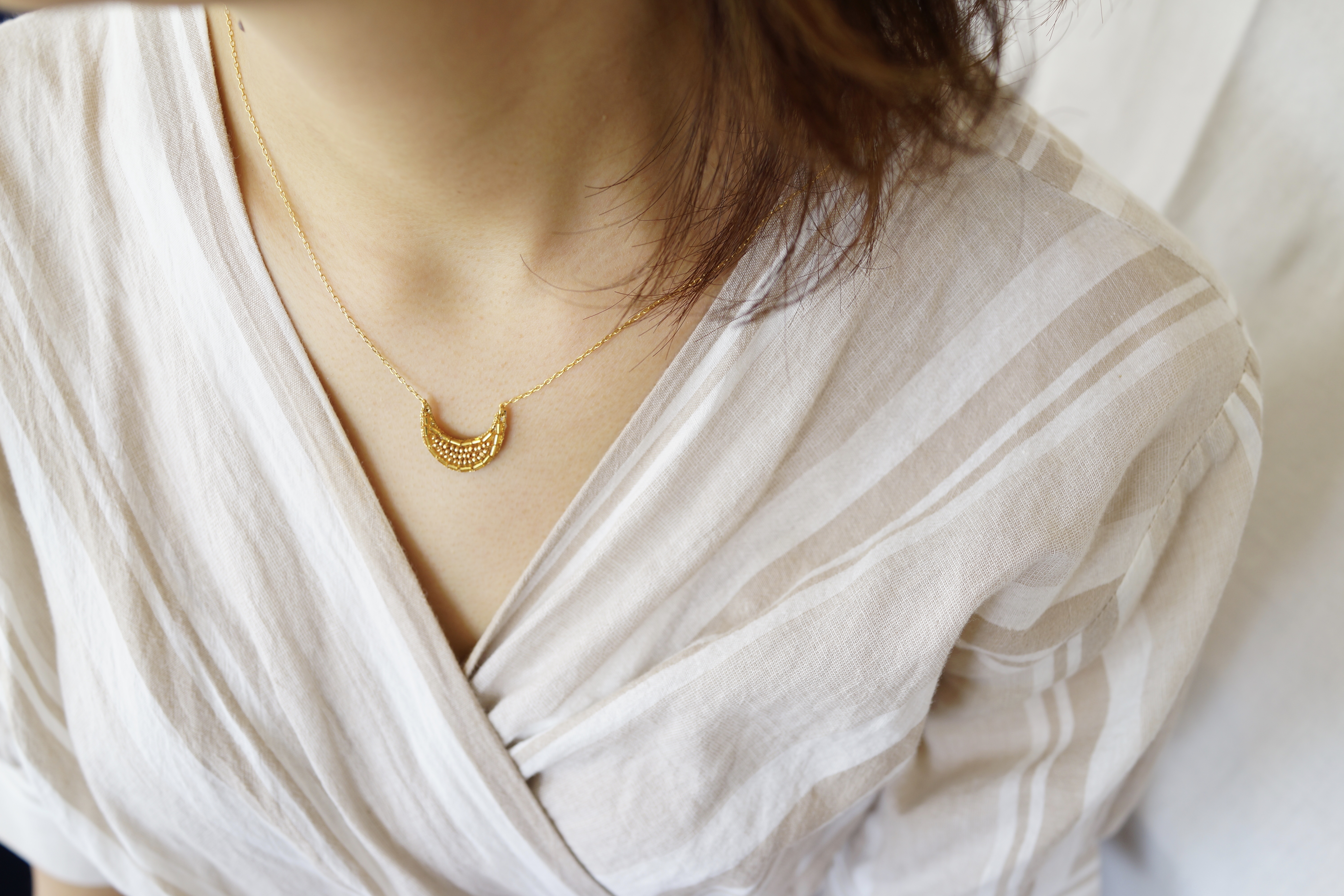 【刺繍ネックレス】Moon-mini/gold✴︎