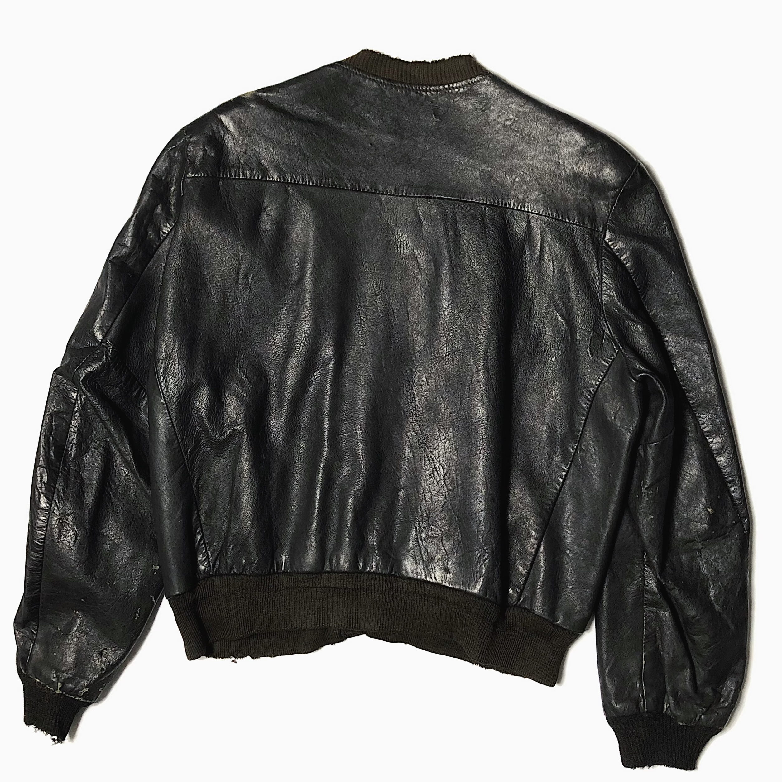Vintage 50〜60's【ideal】Grunge Leather Cardigan Jacket の画像 2