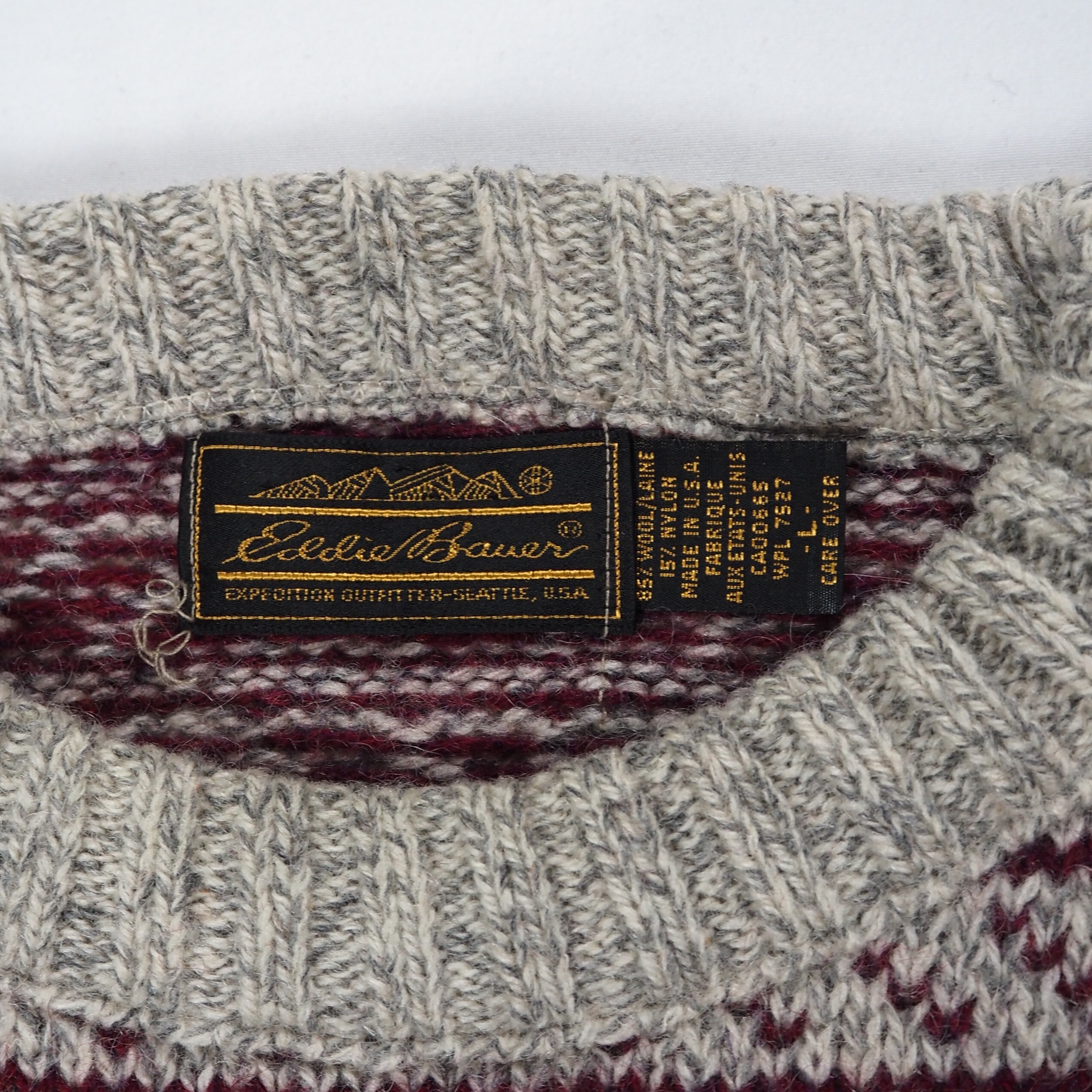 【9/23 20:00入荷】80's-90's Eddie Bauer ウールニット Lサイズ の画像 9