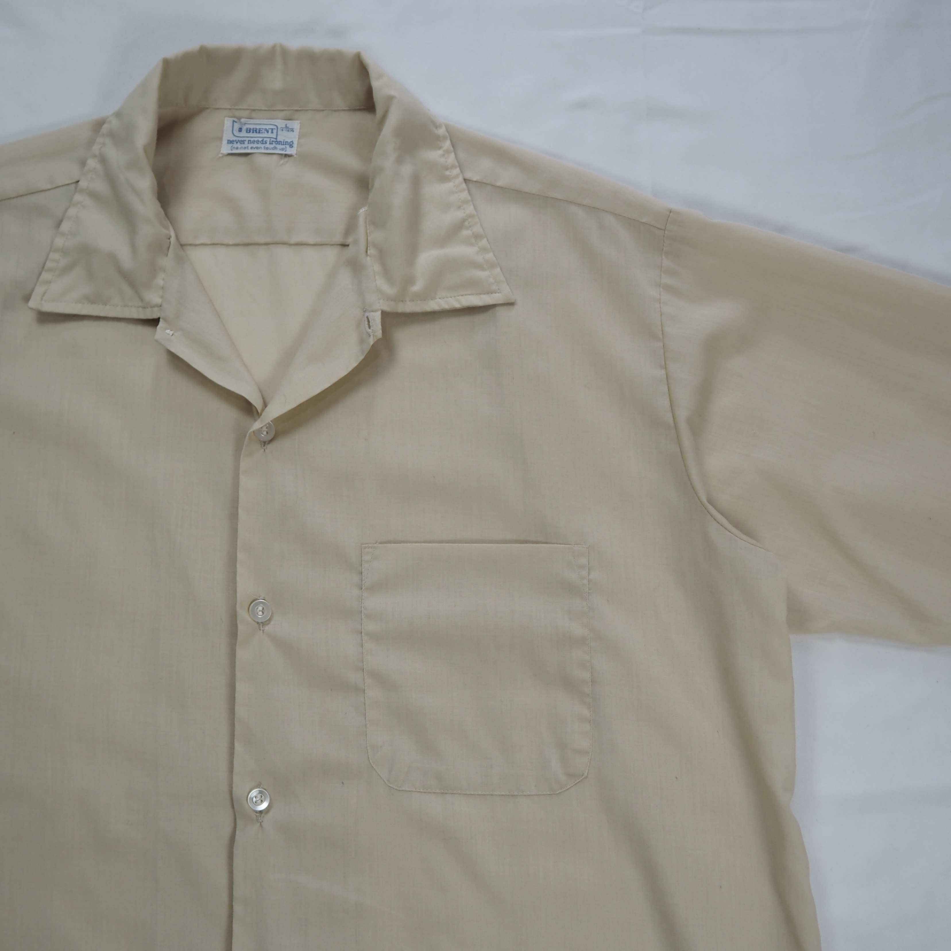 60’s-70’s Brent ポリコットンシャツ 開襟ボックス Lサイズ の画像 8