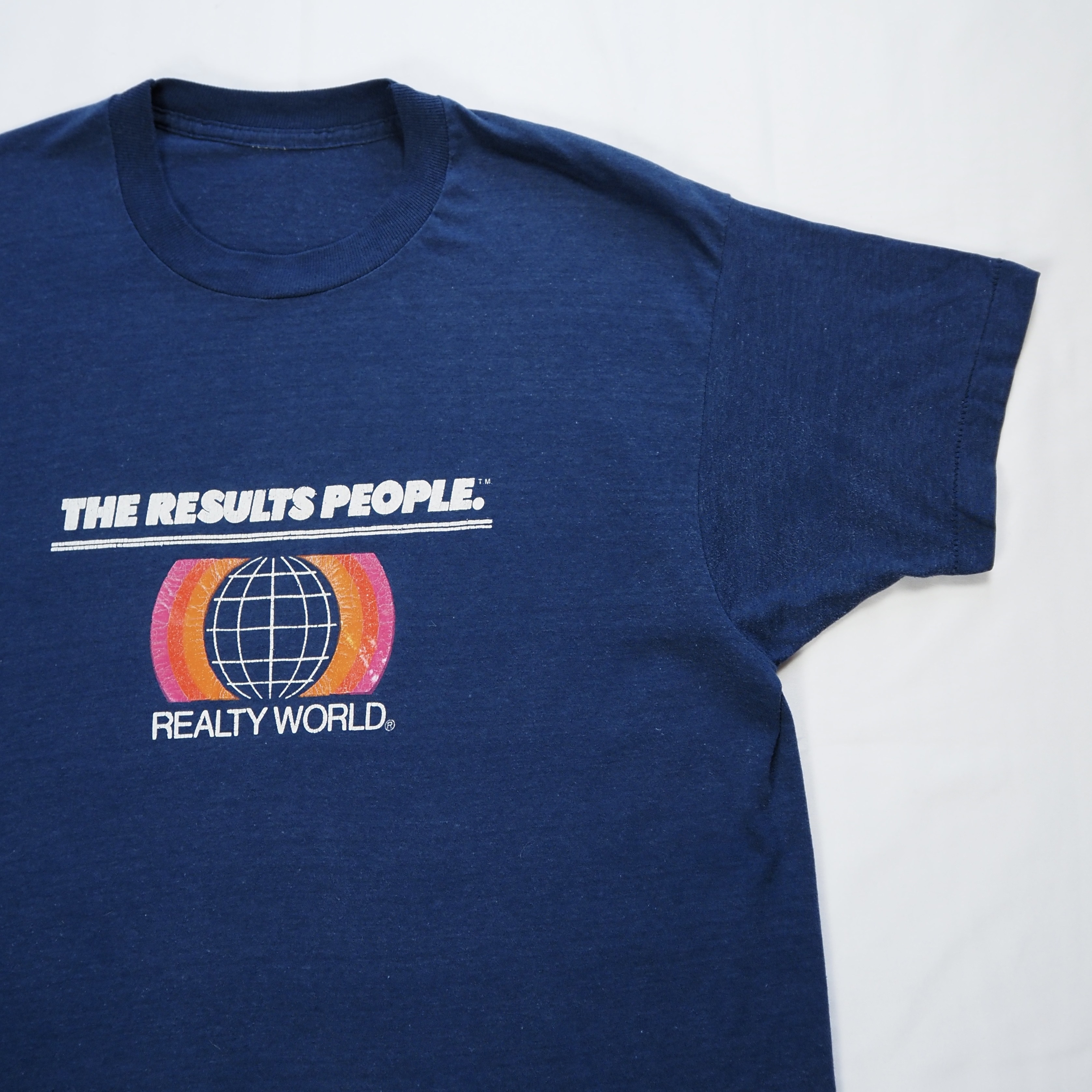 90’s プリントTシャツ ネイビー Mサイズ程度 シングルステッチ の画像 3