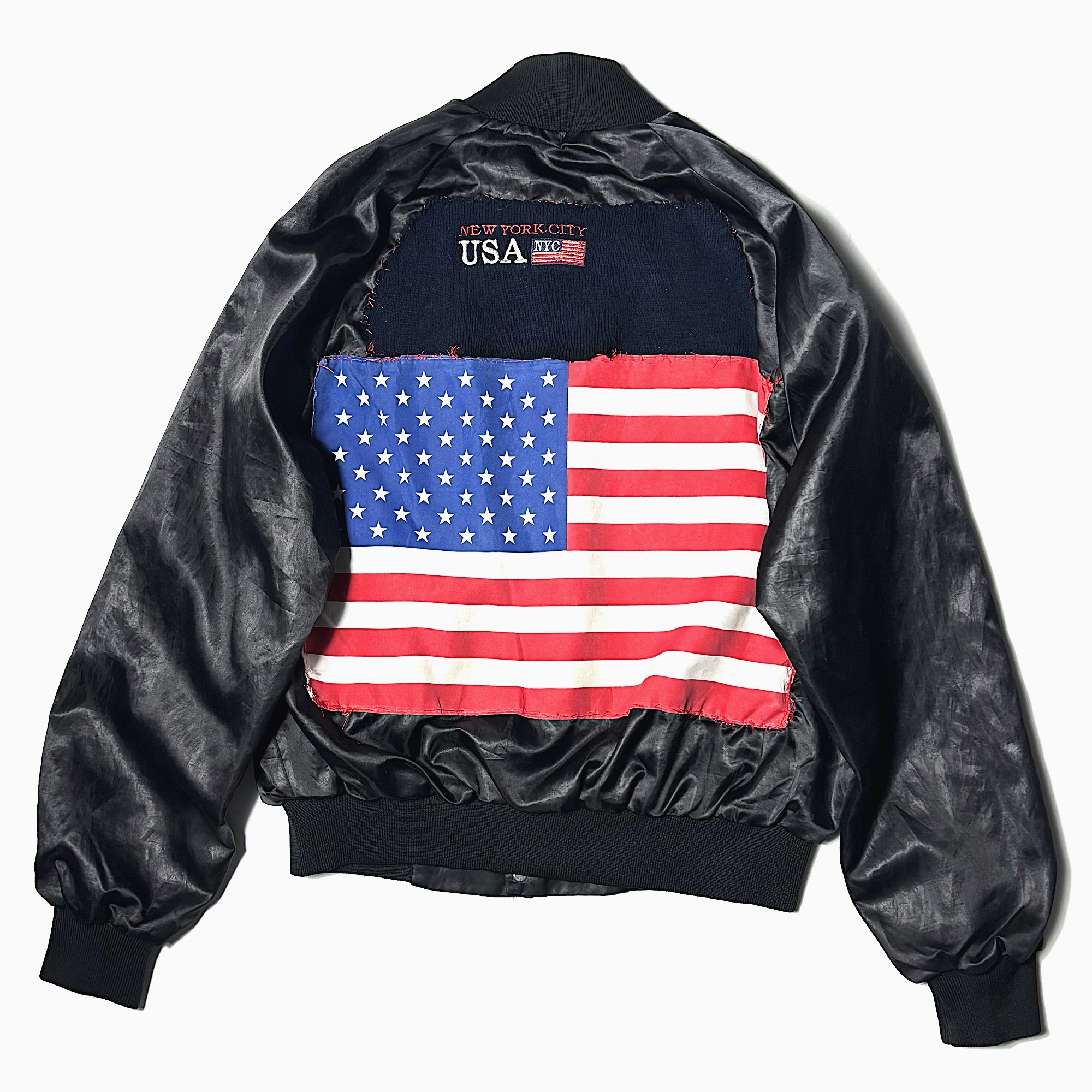 Vintage 80～90's【AUBURN】"NEW YORK CITY USA" Satin Jacket