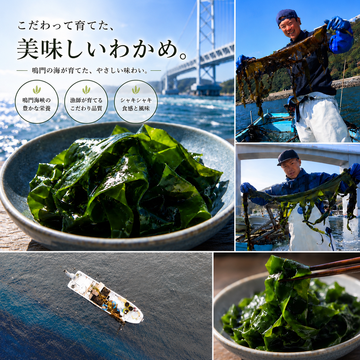 漁師直送　最高品質ー塩蔵鳴門わかめ