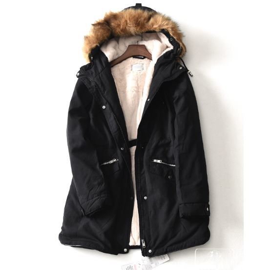 ファーフード付きコート エコファー フード付き カシミアライナー ブラック 黒 無地 カジュアル スタイリッシュ ジッパー 旅行 休日 ママコーデ レディース アウター コート ブルゾン ジャケット ミリタリー 18年新作 秋冬新作 A12 Colorful Closet おしゃれな