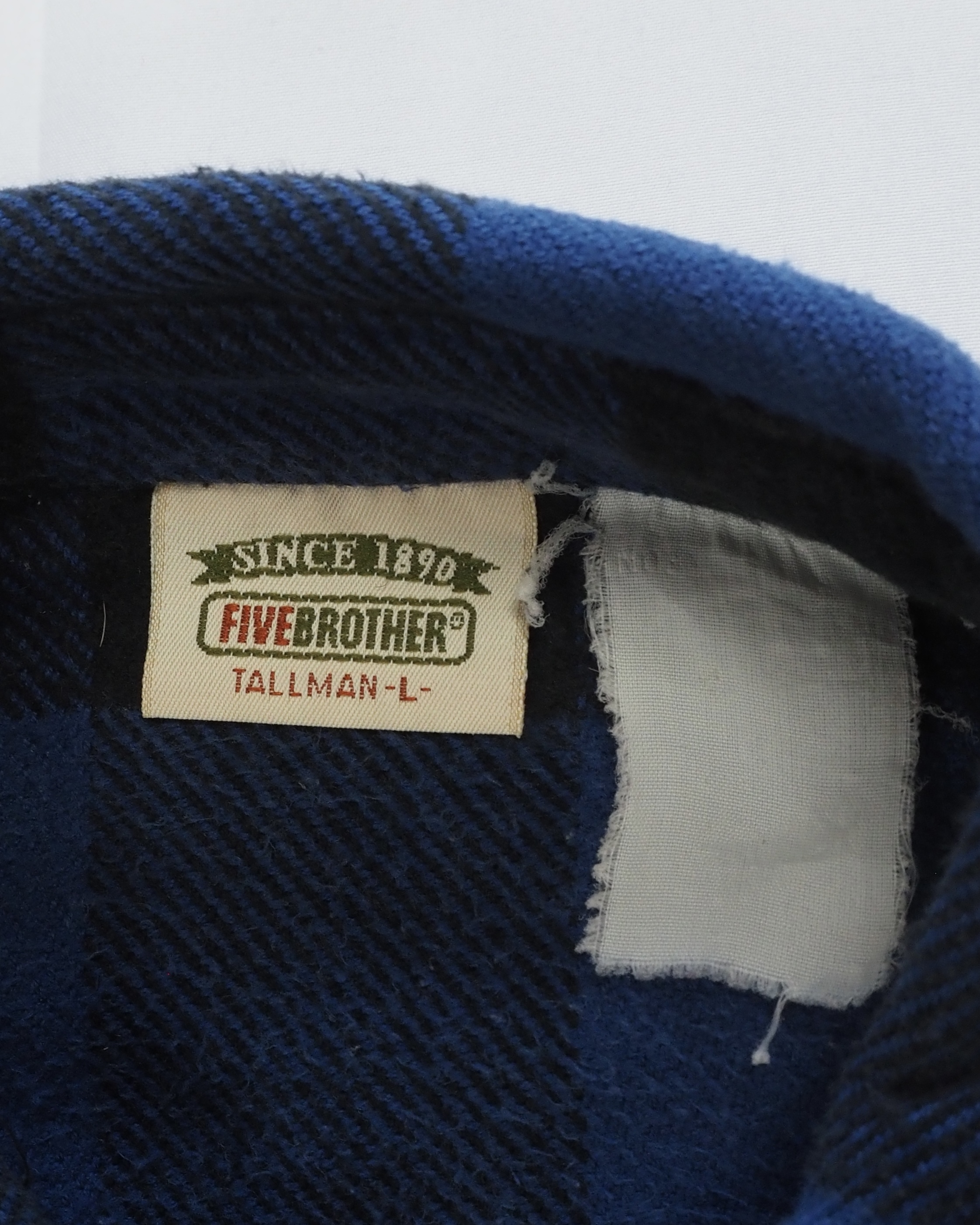 【VCM入荷】90’s Fivebrother ヘヴィネル ブルー×ブラック ブロックチェック の画像 4