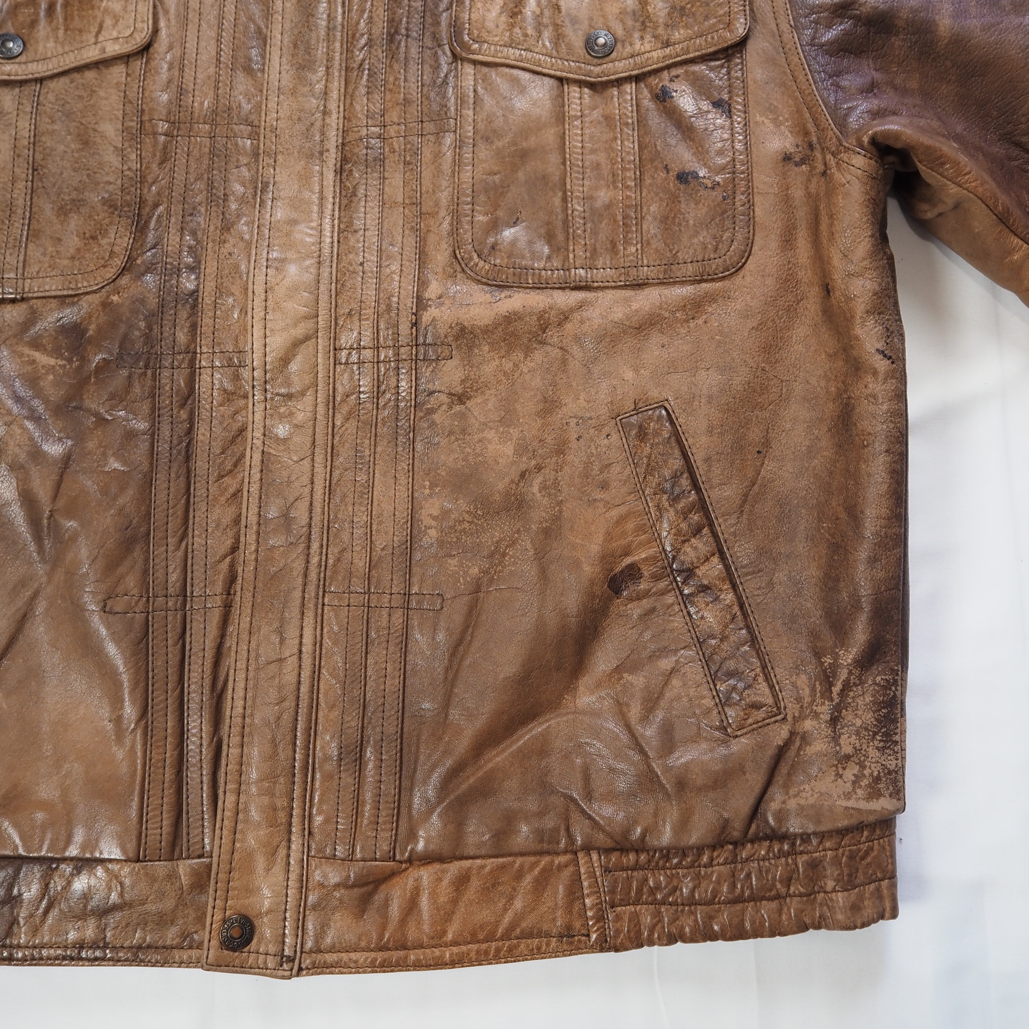 【9/23 20:00入荷】90's Levi's レザージャケット Mサイズ の画像 7