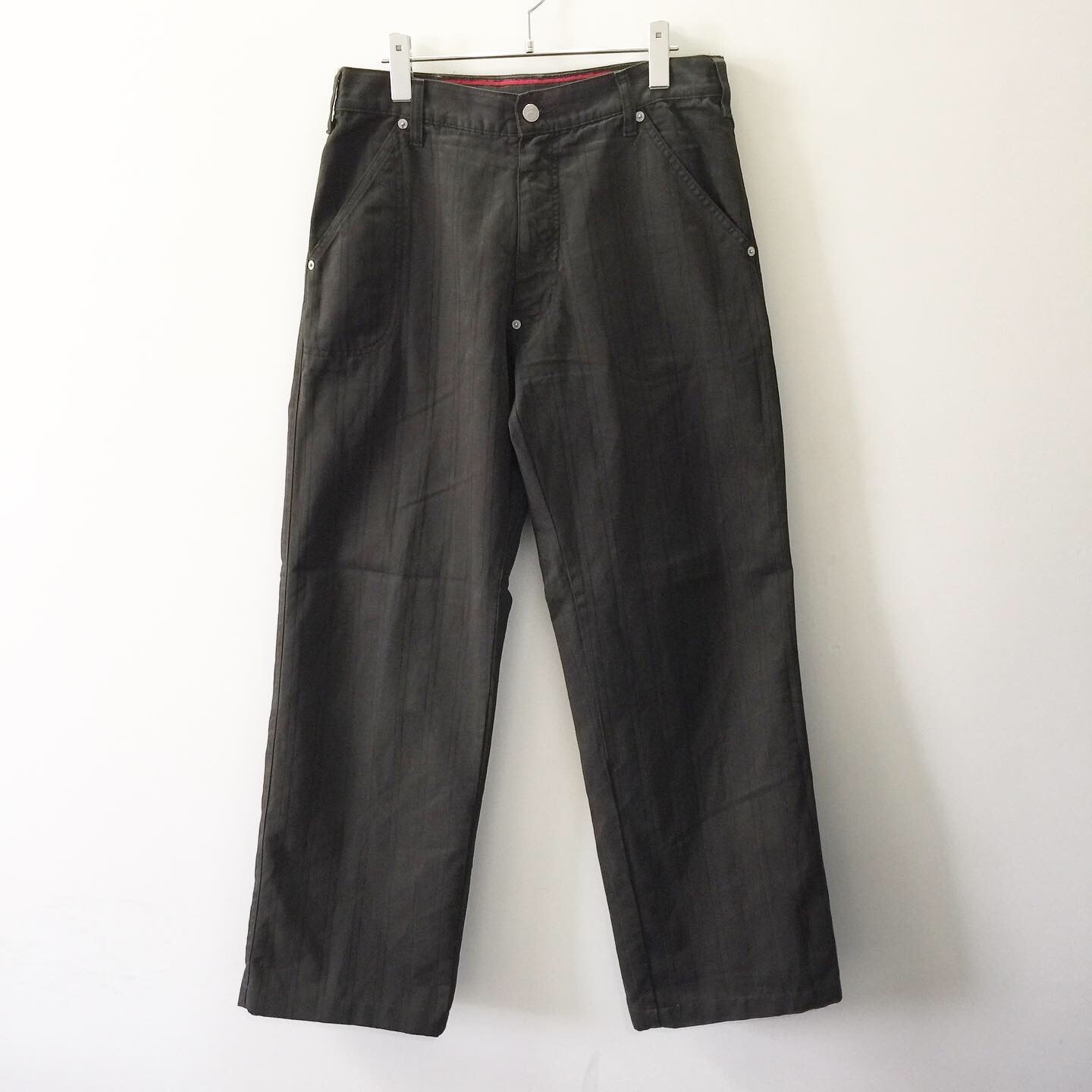 Armani Jeans カーキ ストライプパンツ ルーマニア製 メンズ 古着 古着 通販 高円寺 Largo ラルゴ Online Shop メンズ