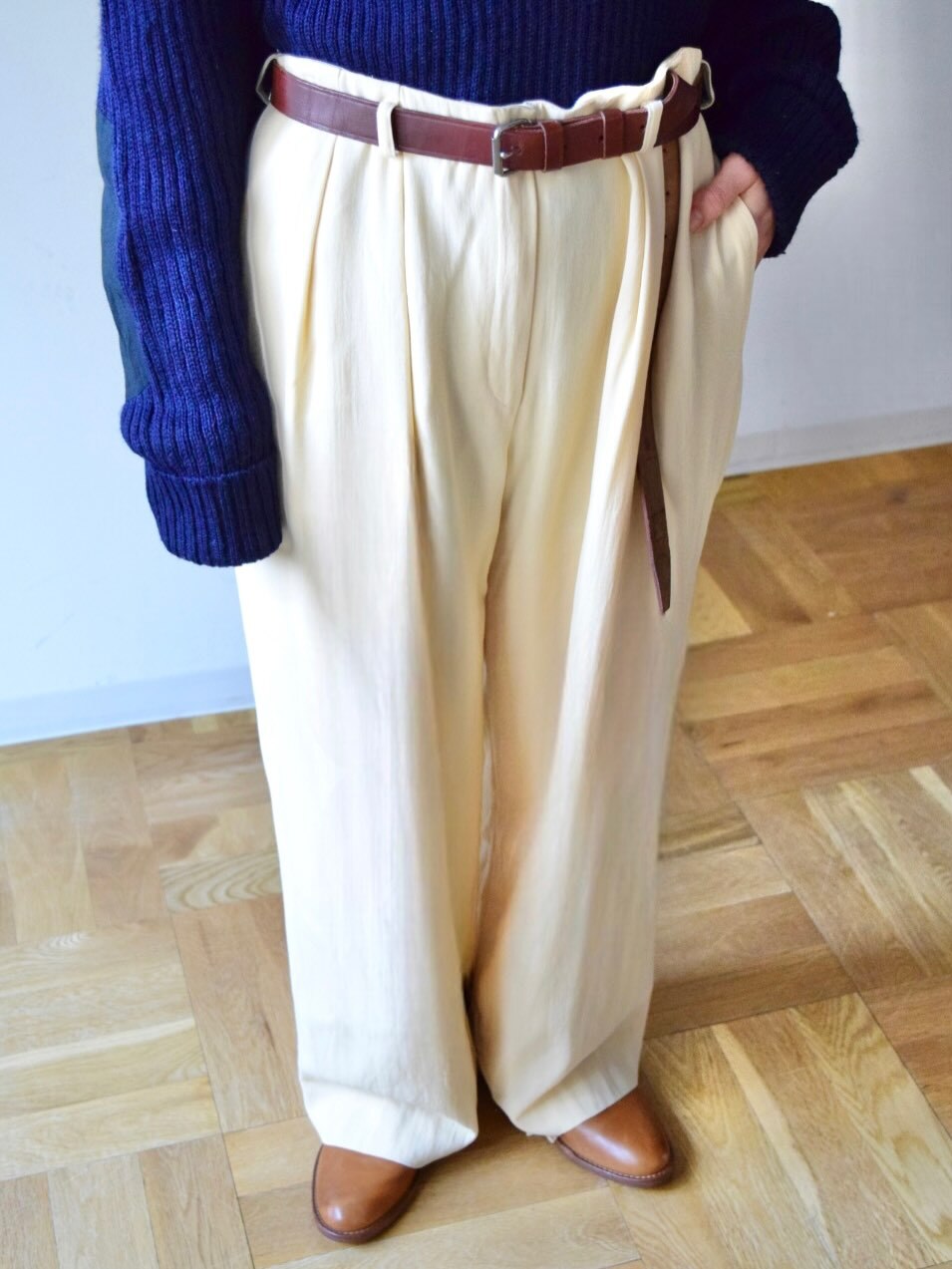 Rayon&Wool Wide trousers の画像 3