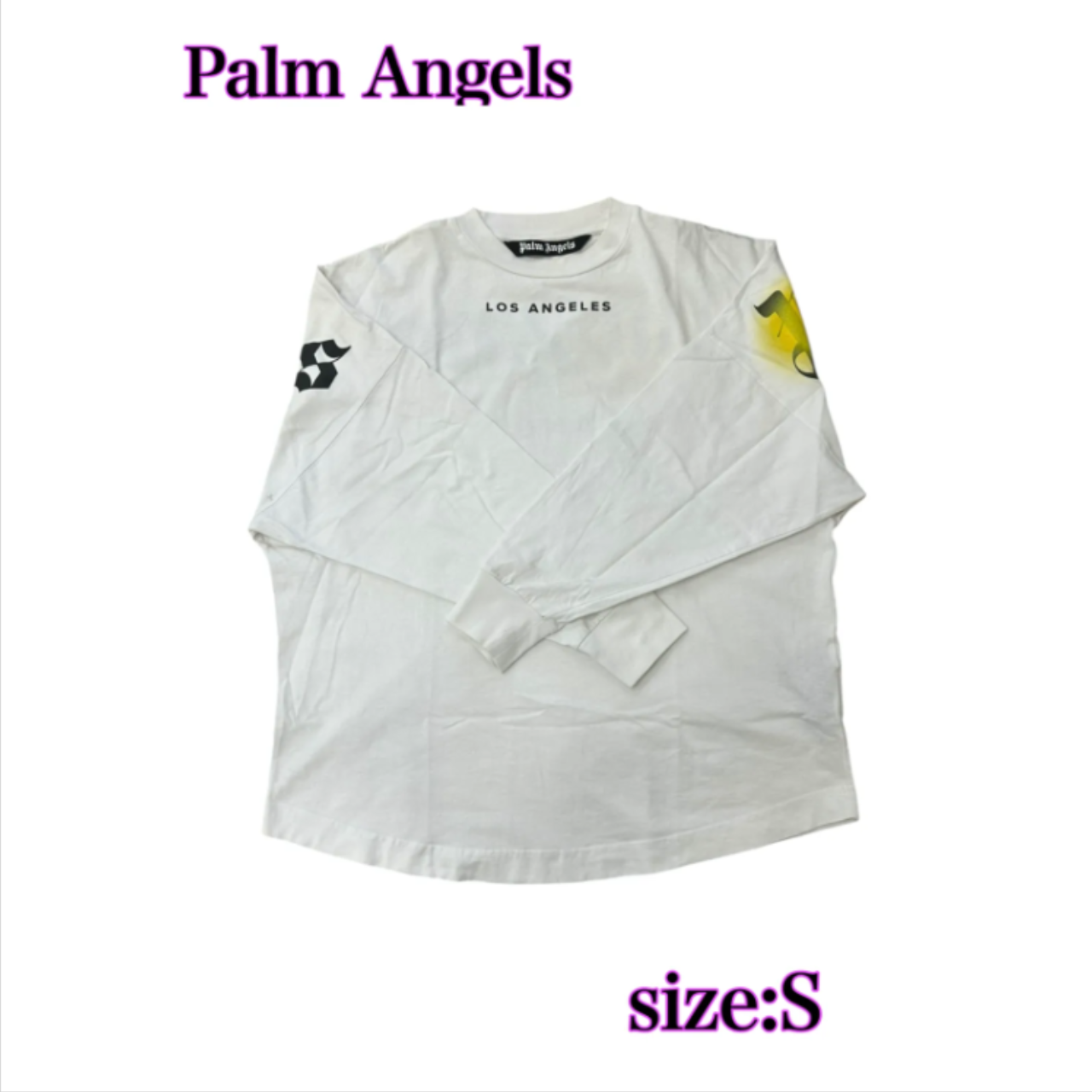 【値下げ中‬】 LA SPRAYED LOGOTEE L/S ロゴプリントスプレー クルーネック ロングスリーブ Tシャツ ホワイト S
