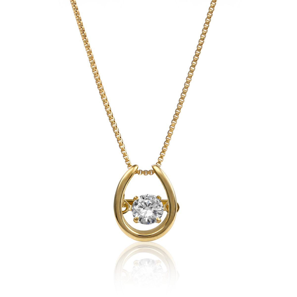 【S10】0.15ct 馬蹄ダンシングストーン【ダイヤモンドネックレス】【HP-0003】